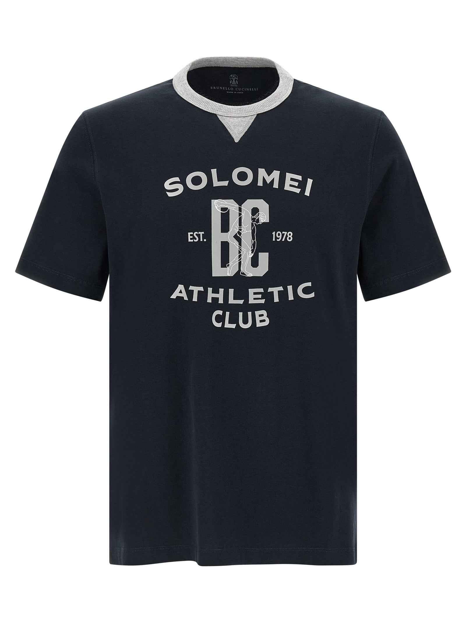 Brunello Cucinelli Blue Cotton T-Shirt