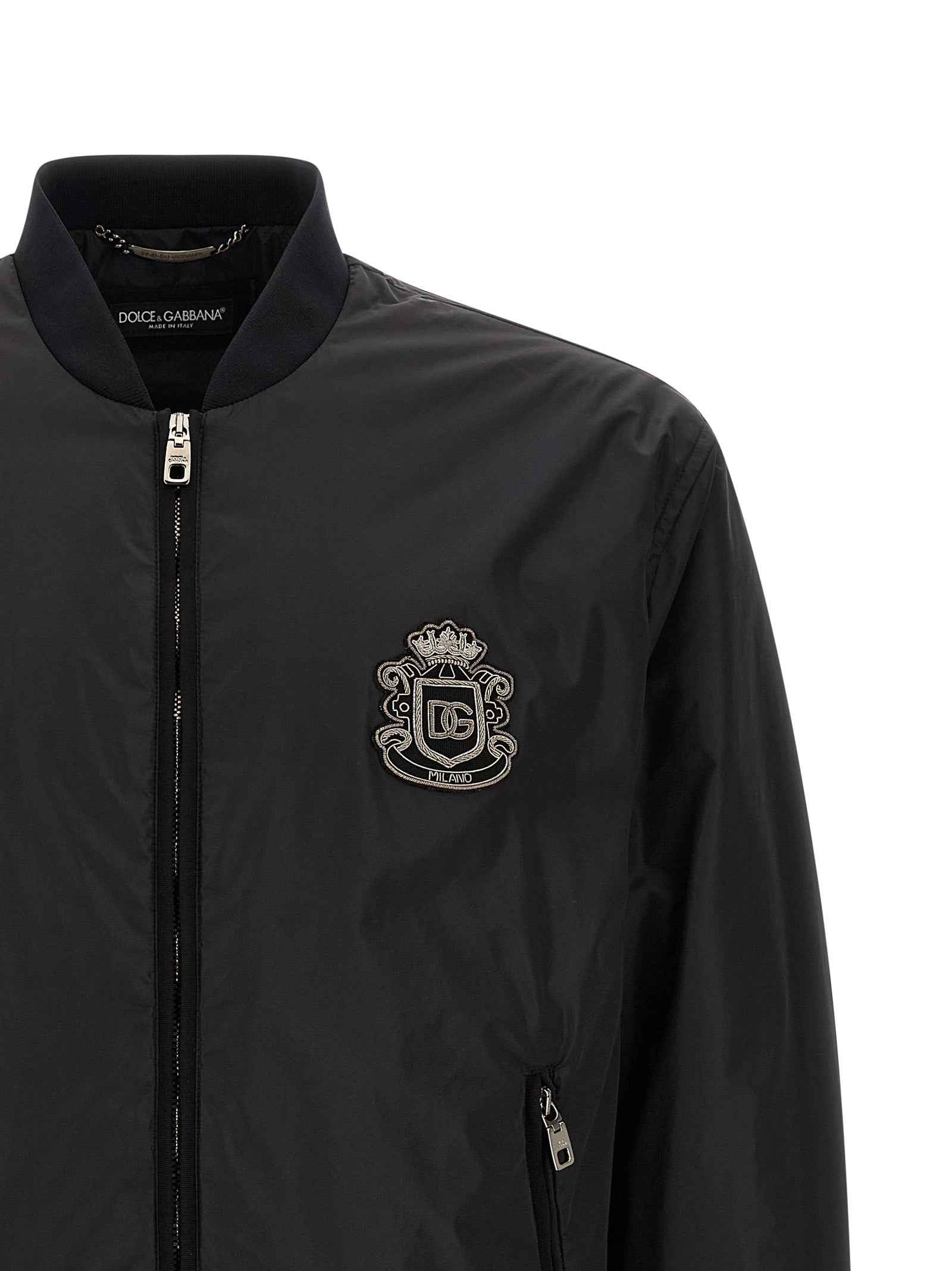 Dolce & Gabbana Black Polyamide Bomber