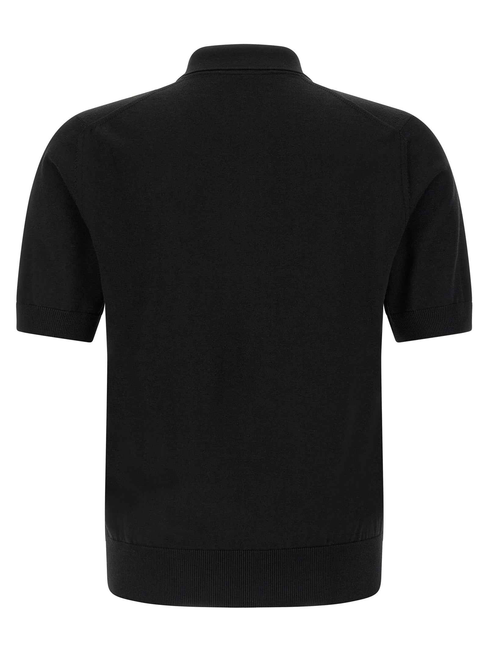 Dolce & Gabbana Black Virgin Wool Polo Shirt