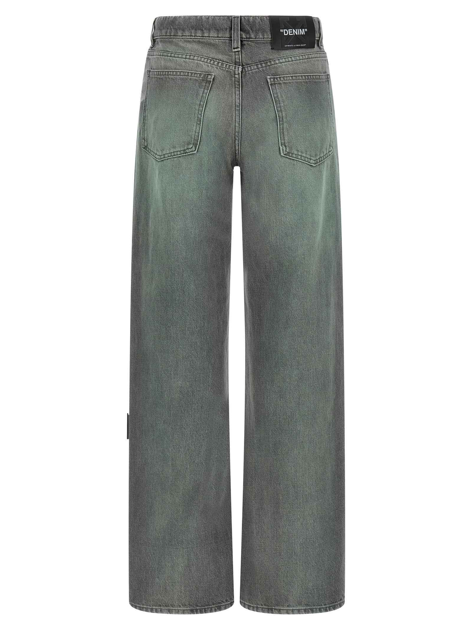 Off-White Gray Cotton Jeans Denim