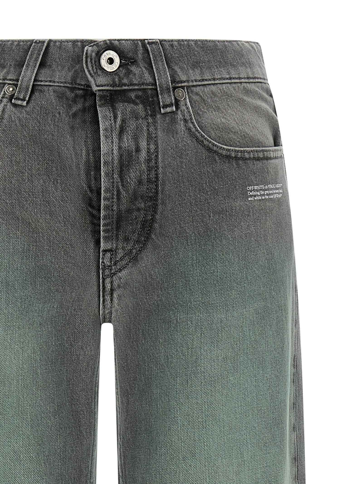 Off-White Gray Cotton Jeans Denim