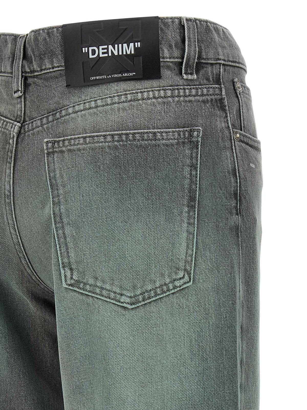 Off-White Gray Cotton Jeans Denim