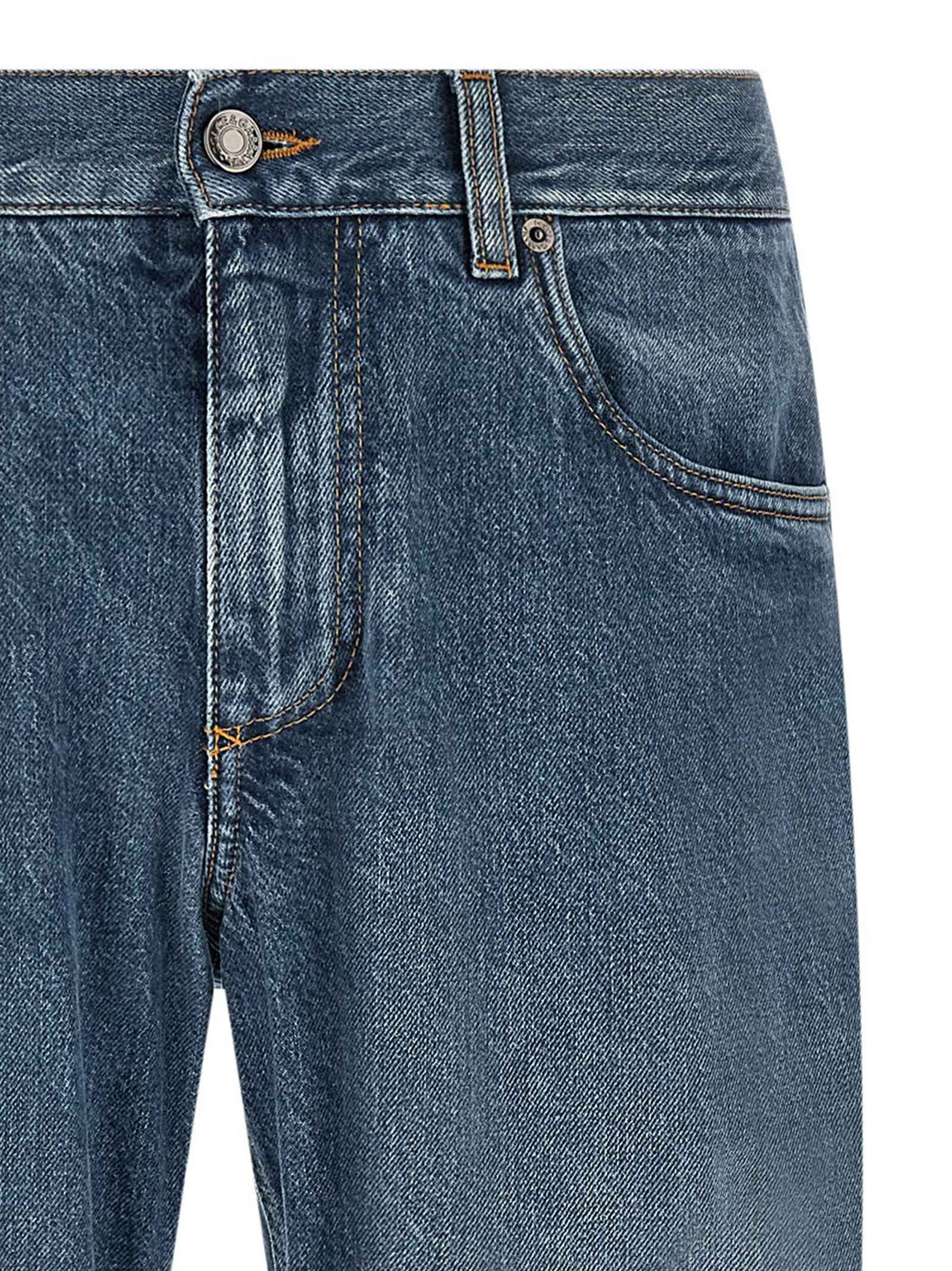 Dolce & Gabbana Blue Cotton Straight-Leg Jeans