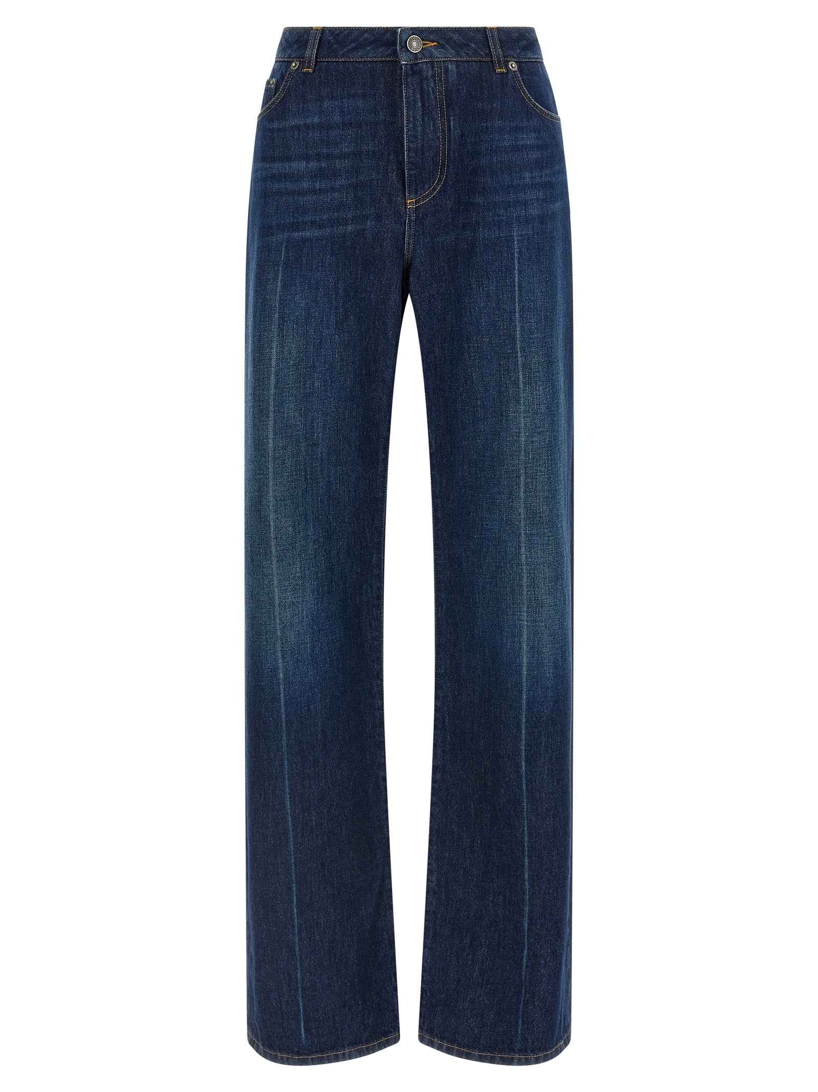 Dolce & Gabbana Blue Cotton Straight-Leg Jeans
