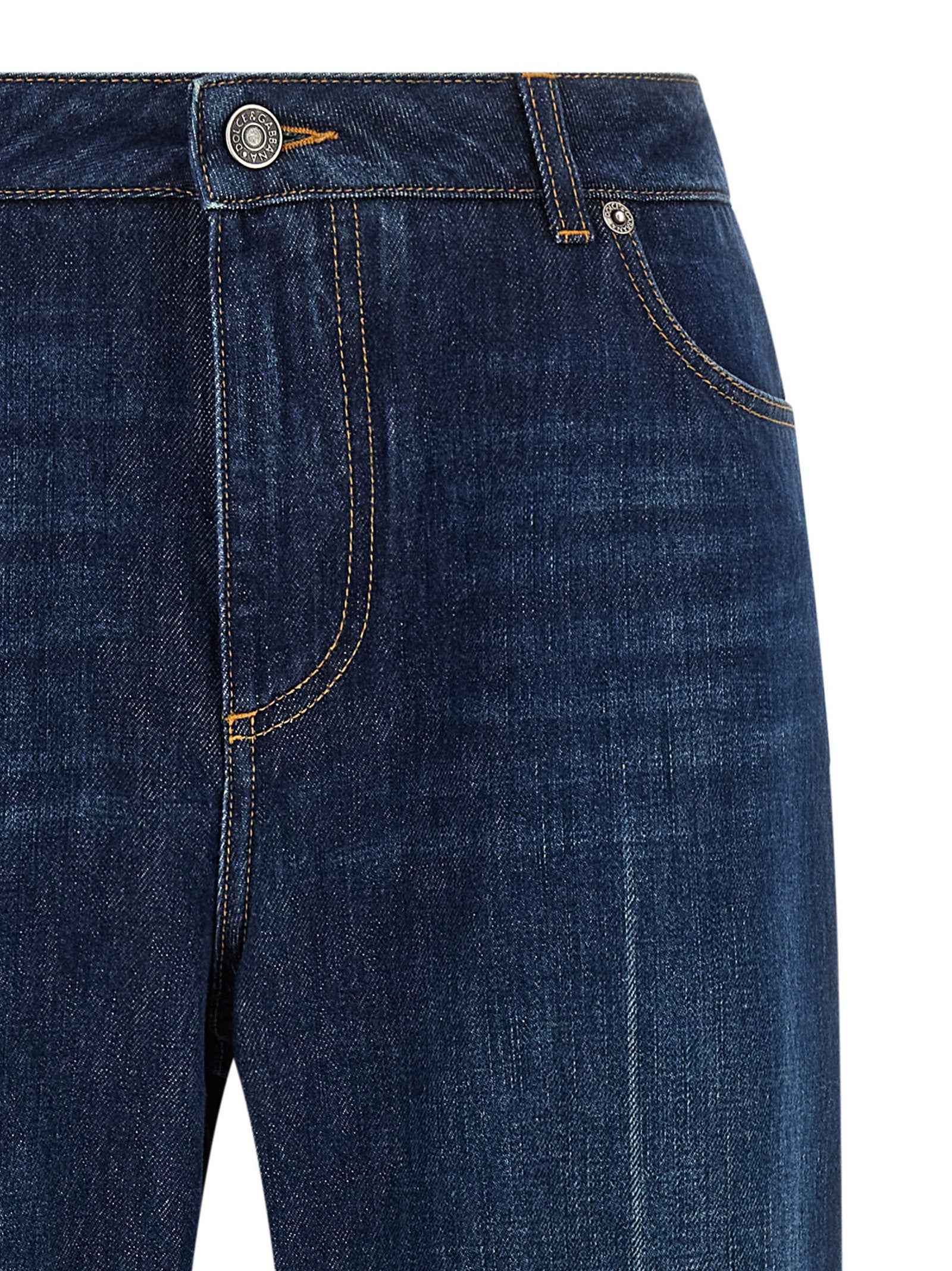 Dolce & Gabbana Blue Cotton Straight-Leg Jeans
