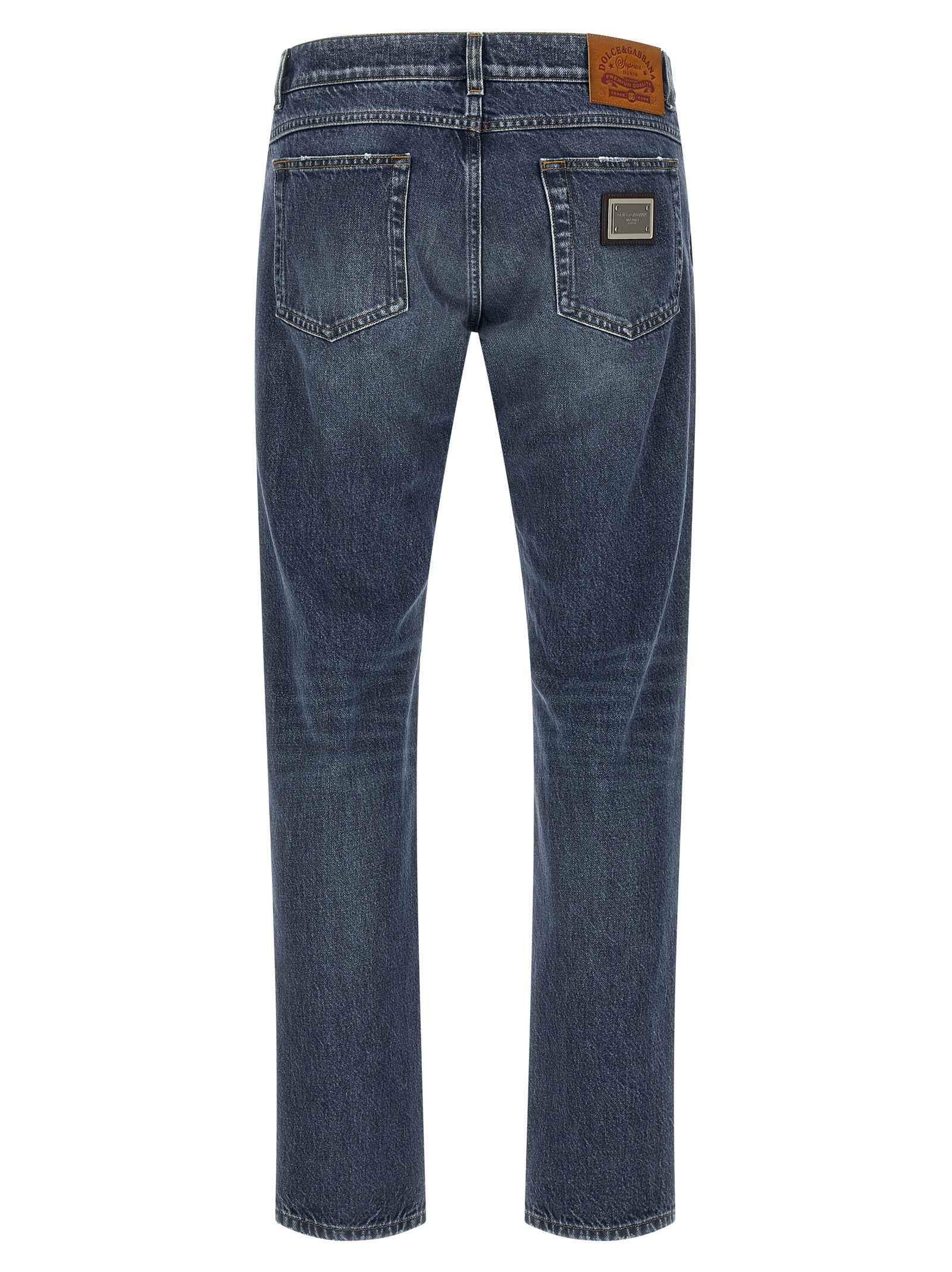 Dolce & Gabbana Blue Cotton Straight-Leg Jeans