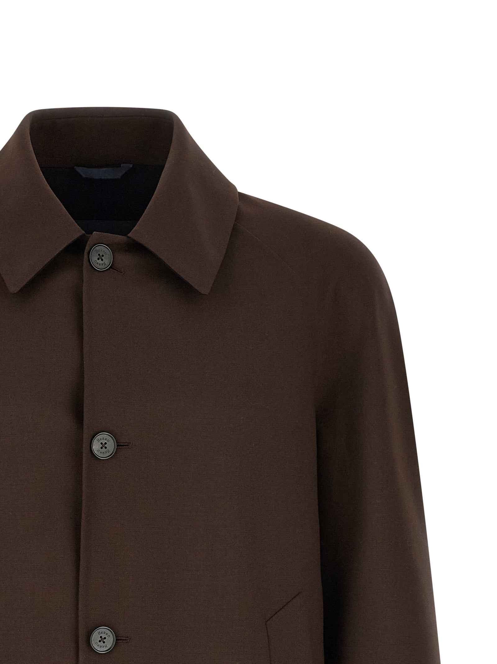 Herno Brown Polyester Full-Length Jacket