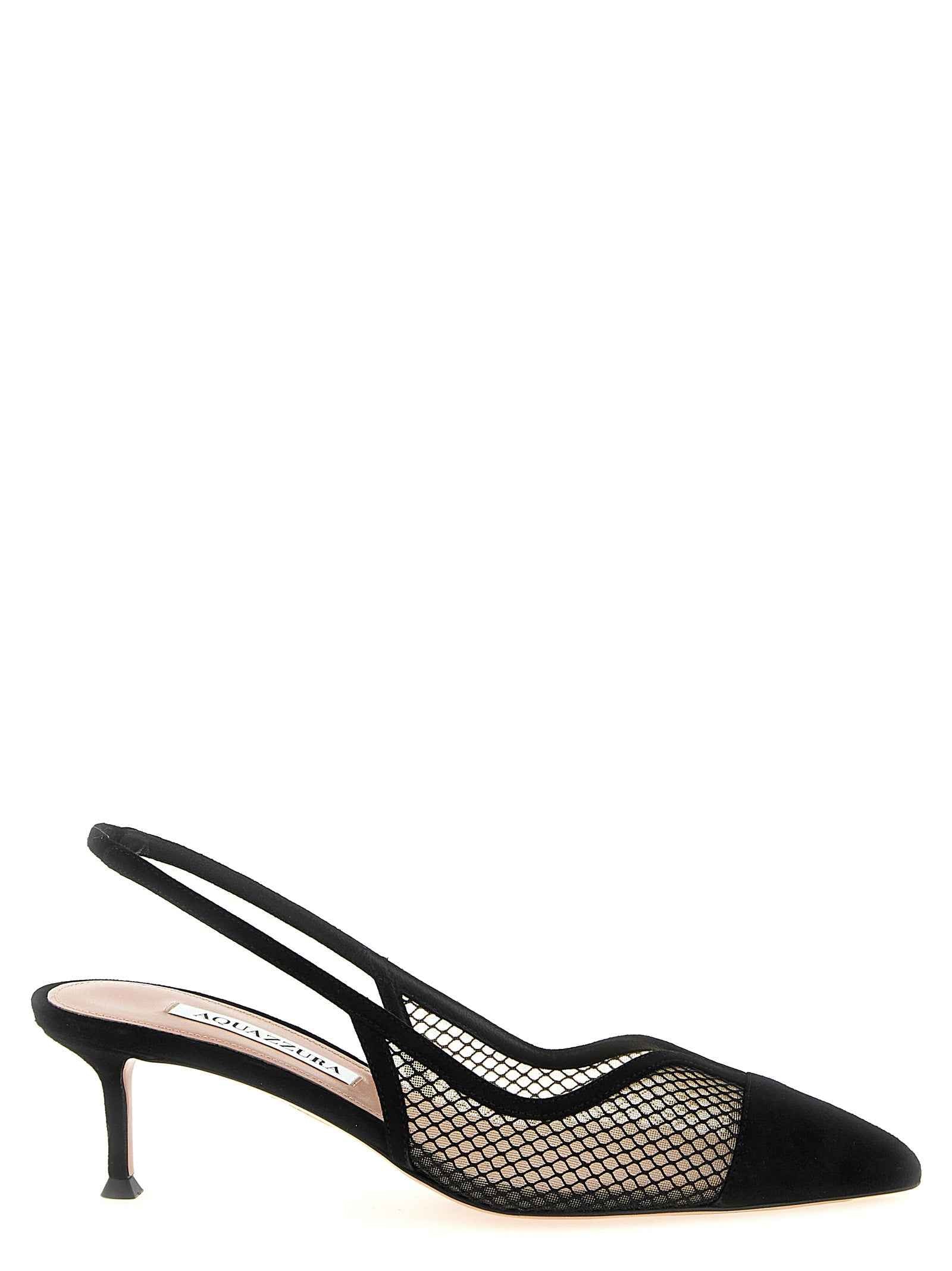 Aquazzura Black Textile Mid Heel Pumps