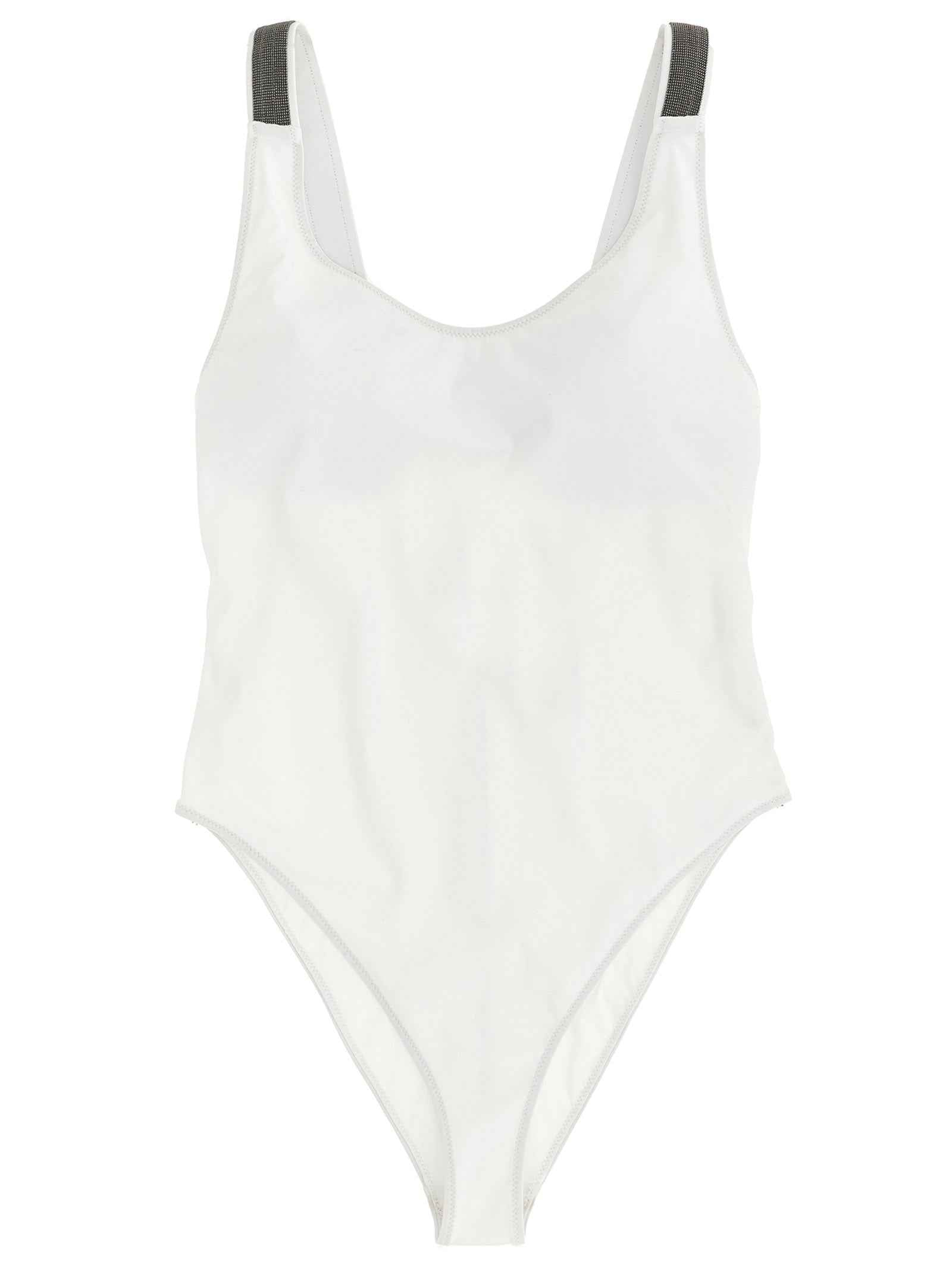 Brunello Cucinelli White Polyamide One-Piece Swimsuit