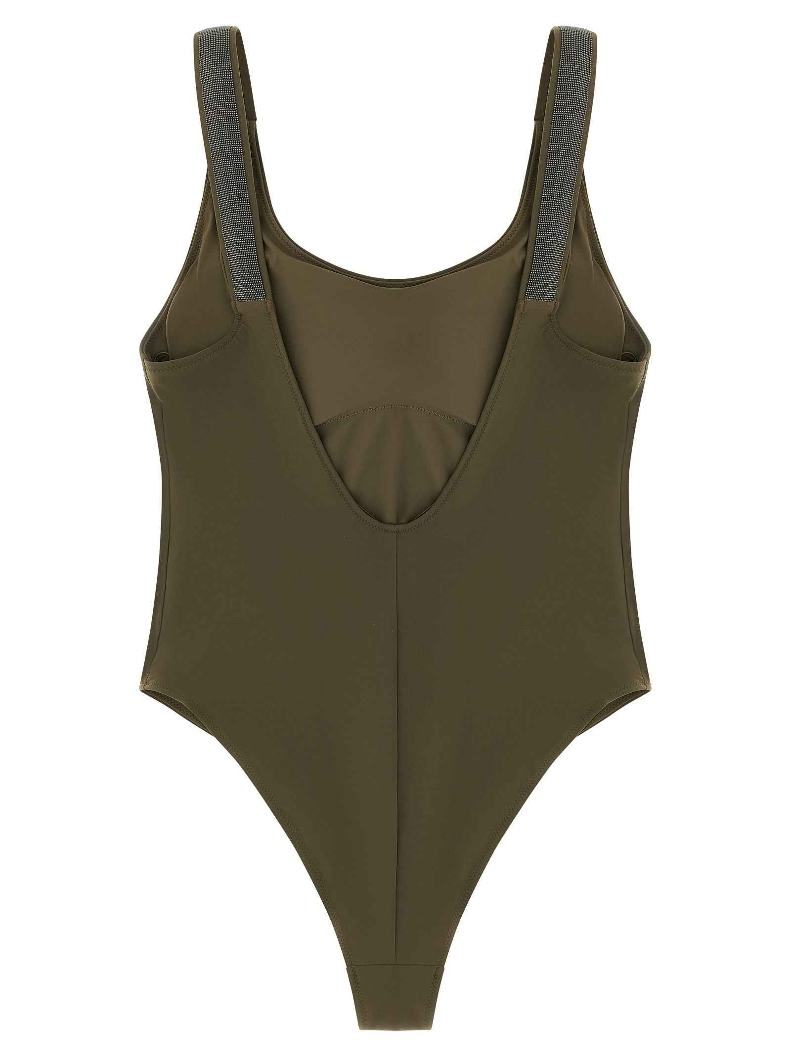 Brunello Cucinelli Bicolor Polyamide One-Piece Swimsuit