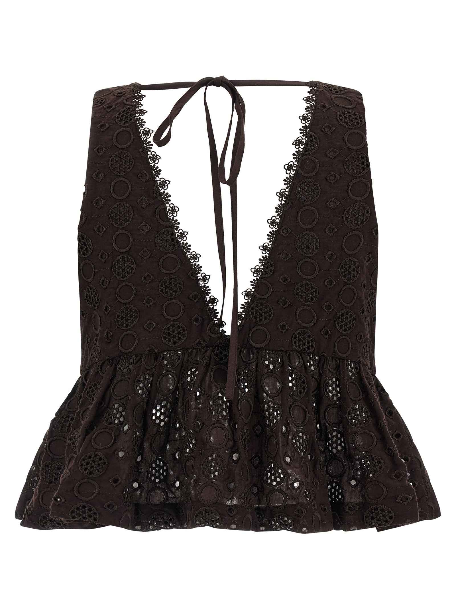 PINKO Brown Cotton Blouse