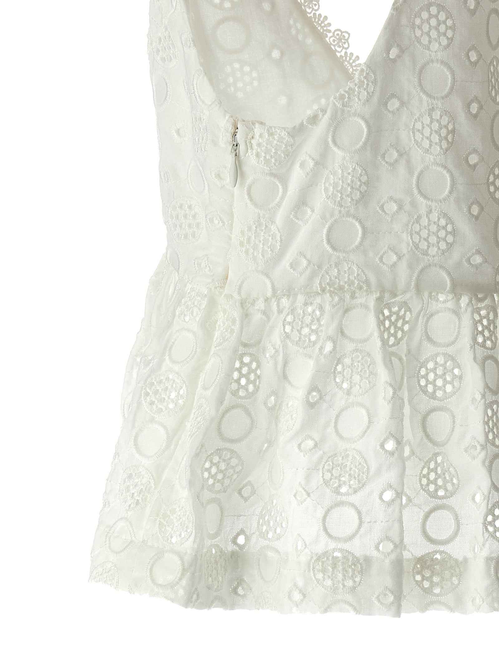 PINKO White Cotton Sleeveles T-Shirt