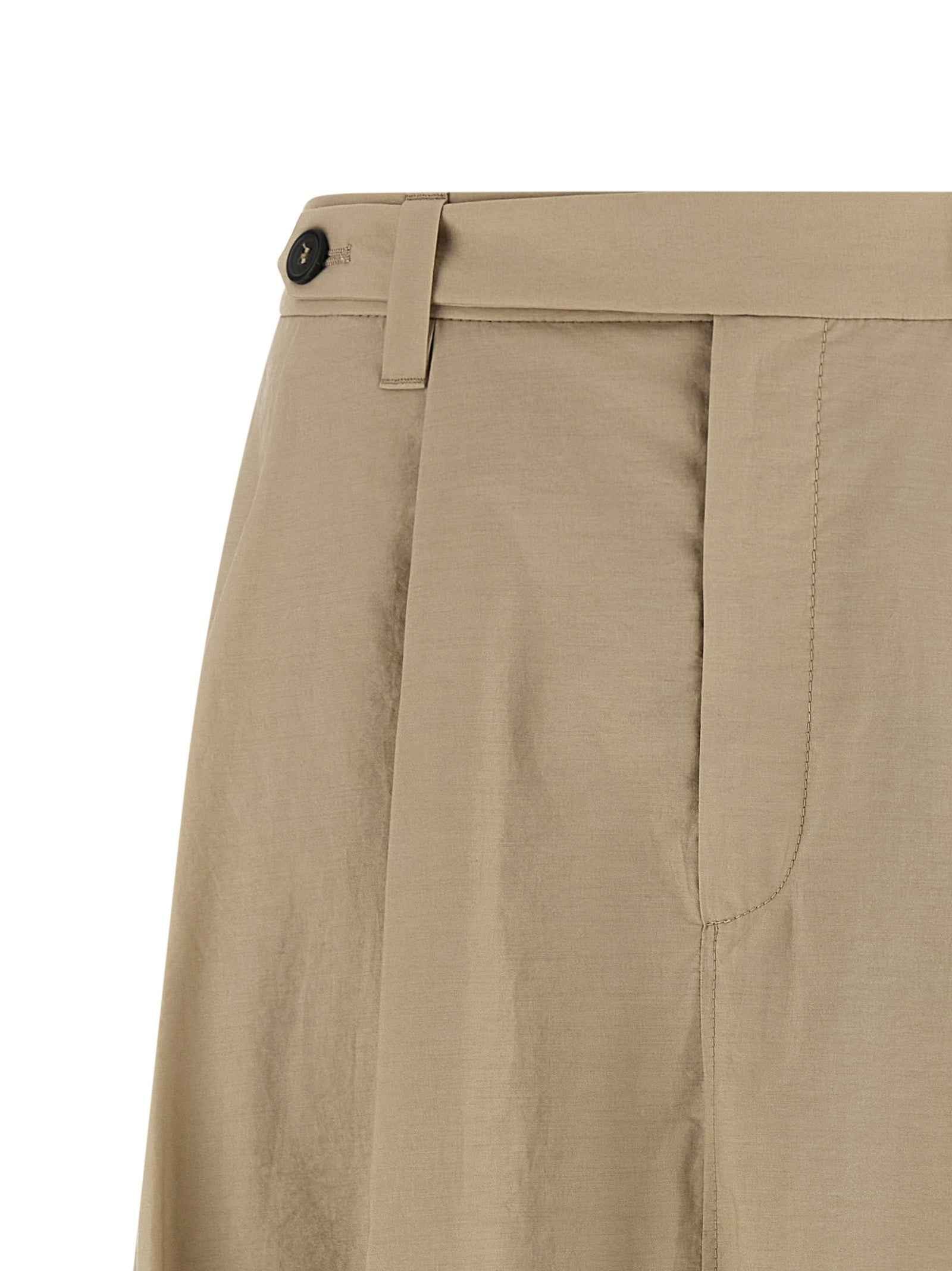 Brunello Cucinelli Beige Cotton Midi Skirt