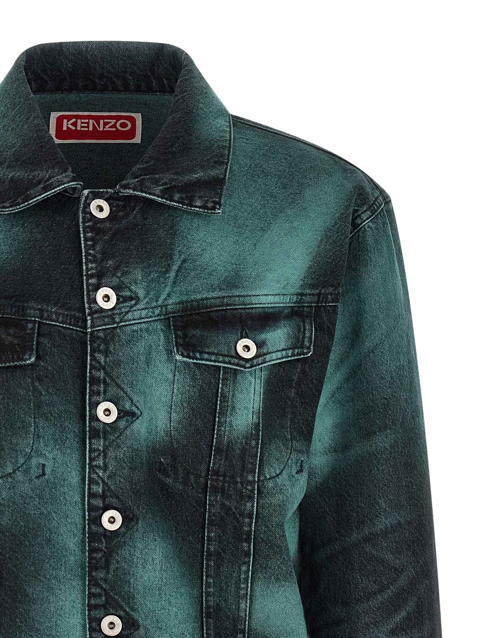 Kenzo Gray Cotton Denim Jacket
