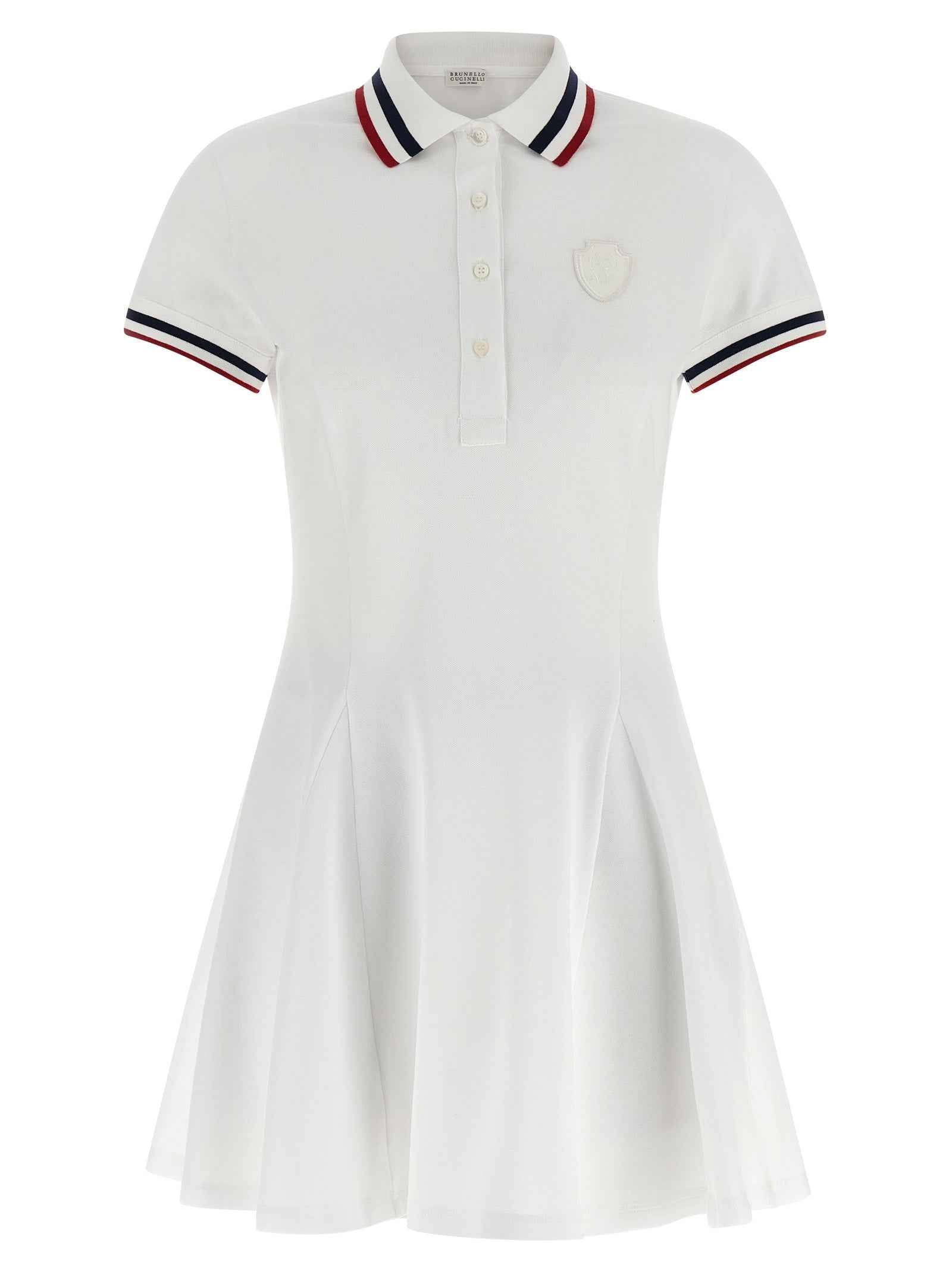 Brunello Cucinelli White Cotton Short Dress