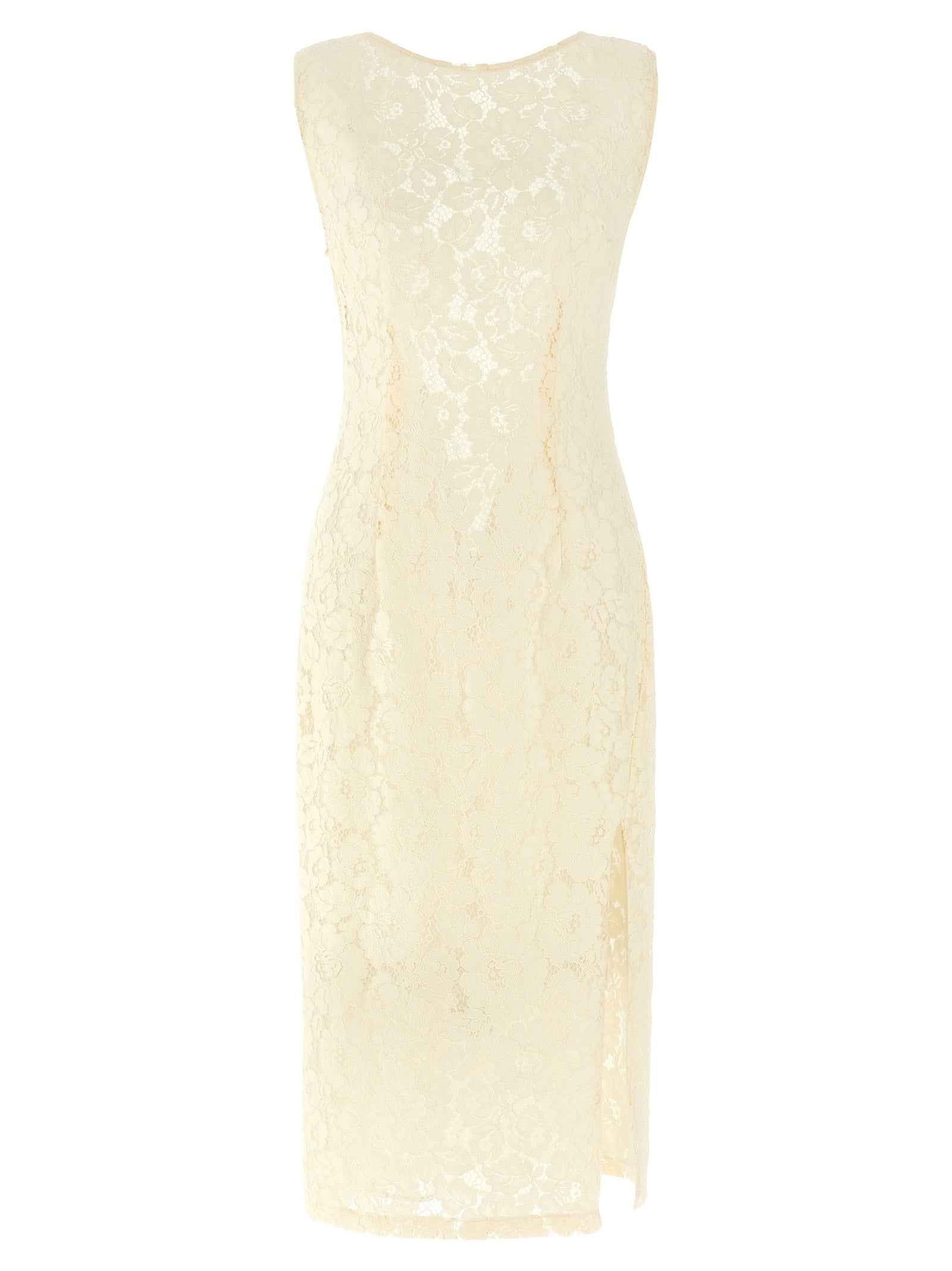 PINKO White Cotton Midi Dress