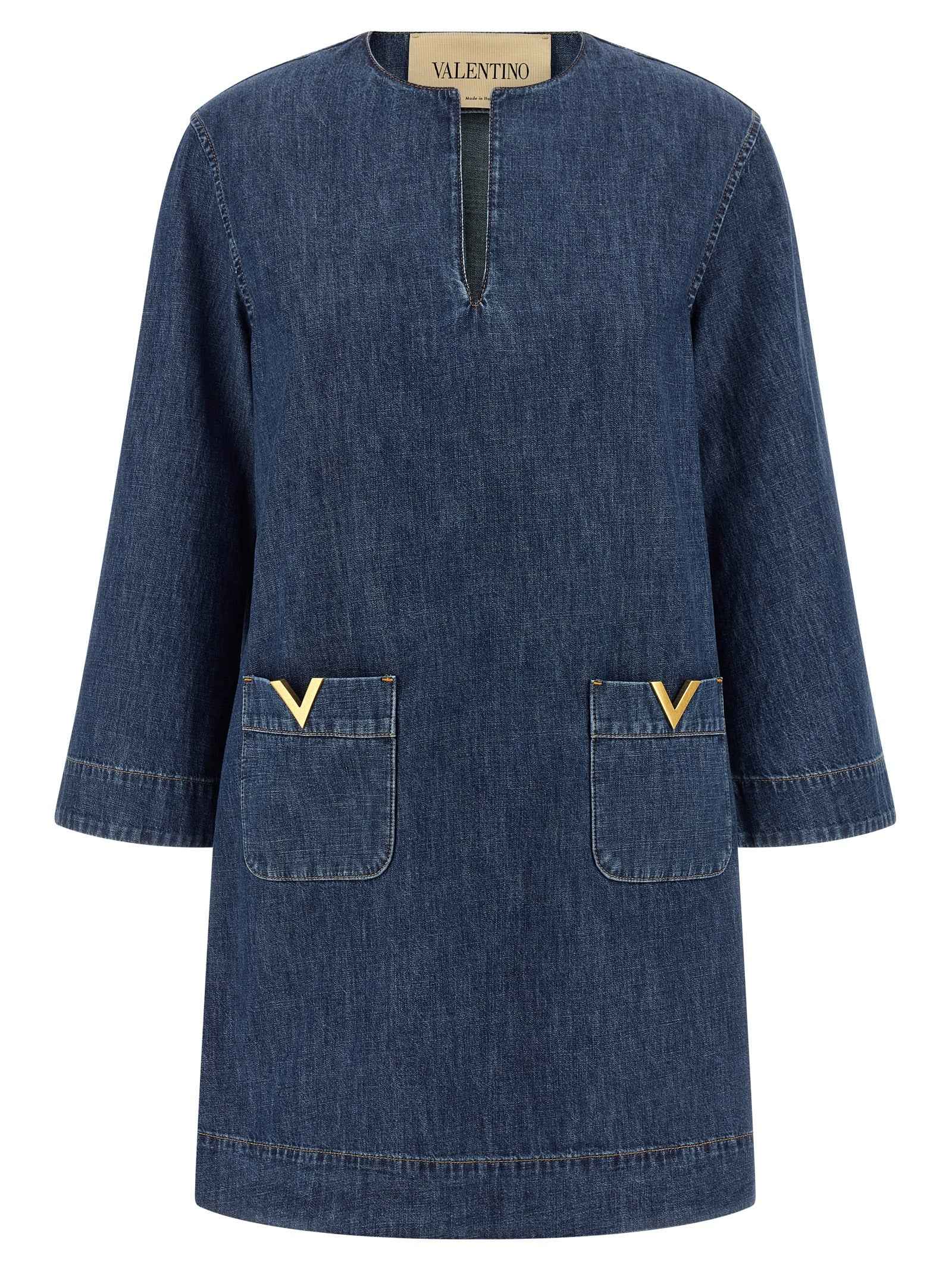Valentino Garavani Blue Cotton Short Dress