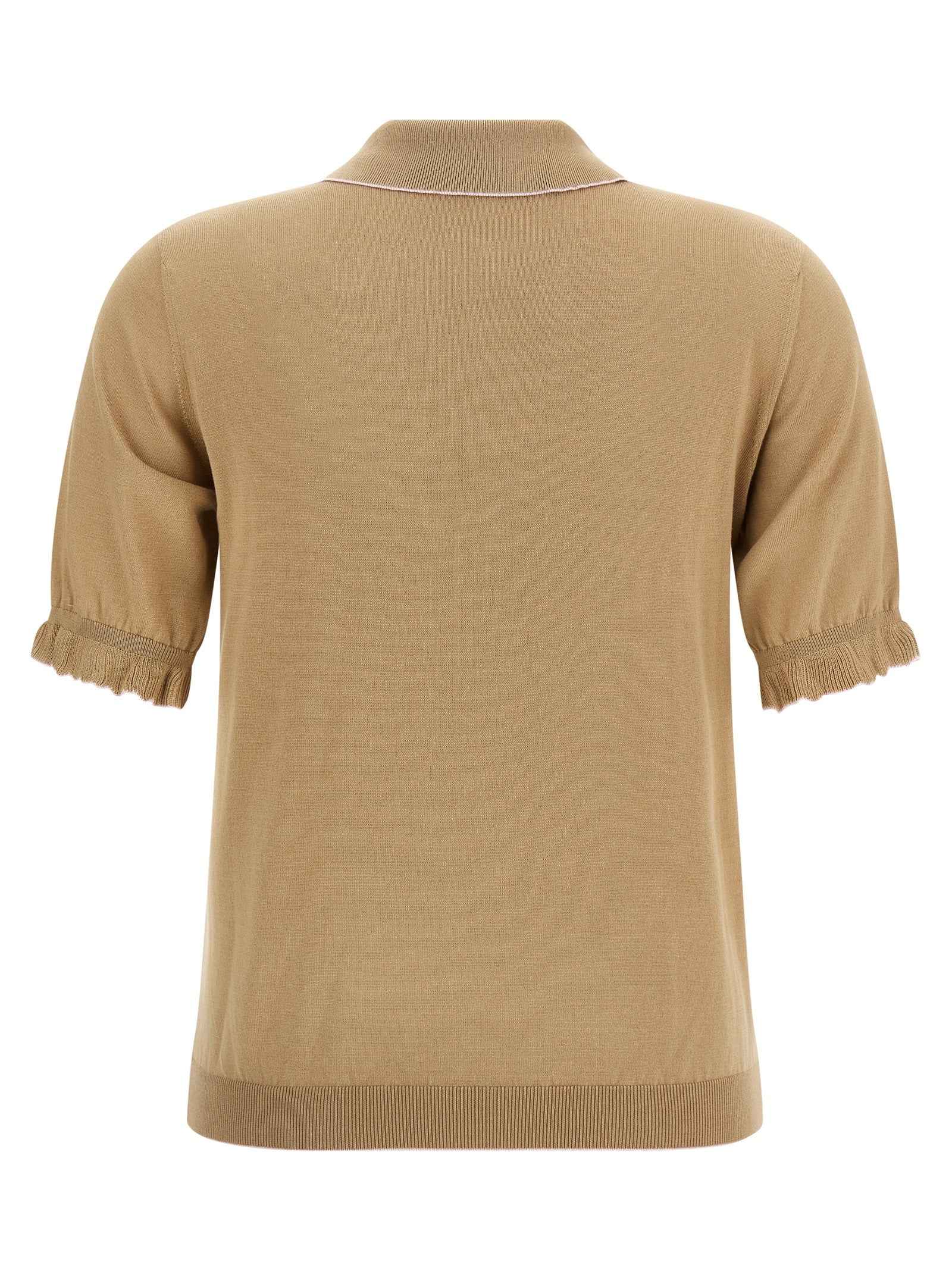 Fabiana Filippi Beige Silk Polo Shirt