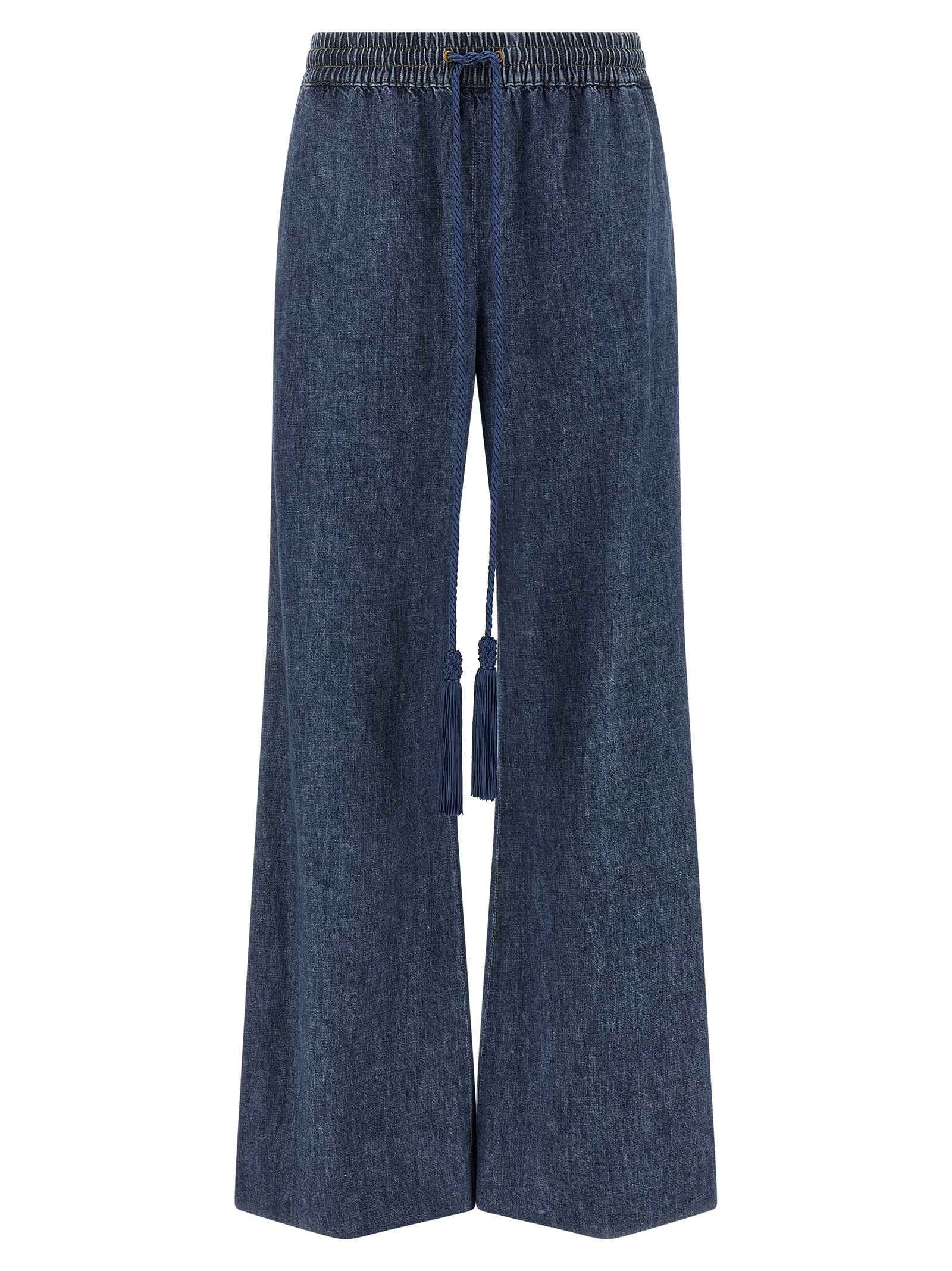 Valentino Garavani Blue Cotton Flared Jeans