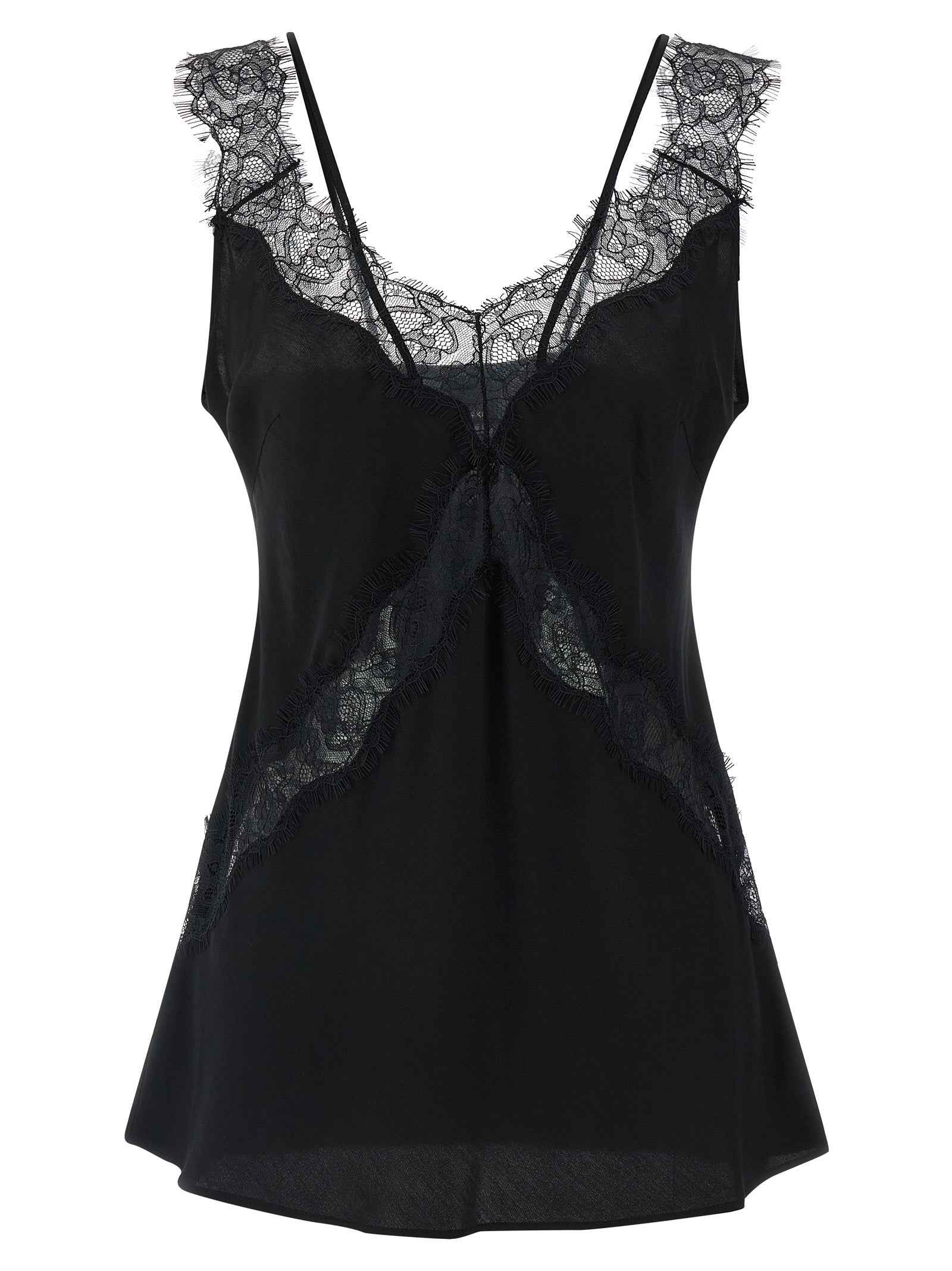 PINKO Black Viscose Sleeveles T-Shirt