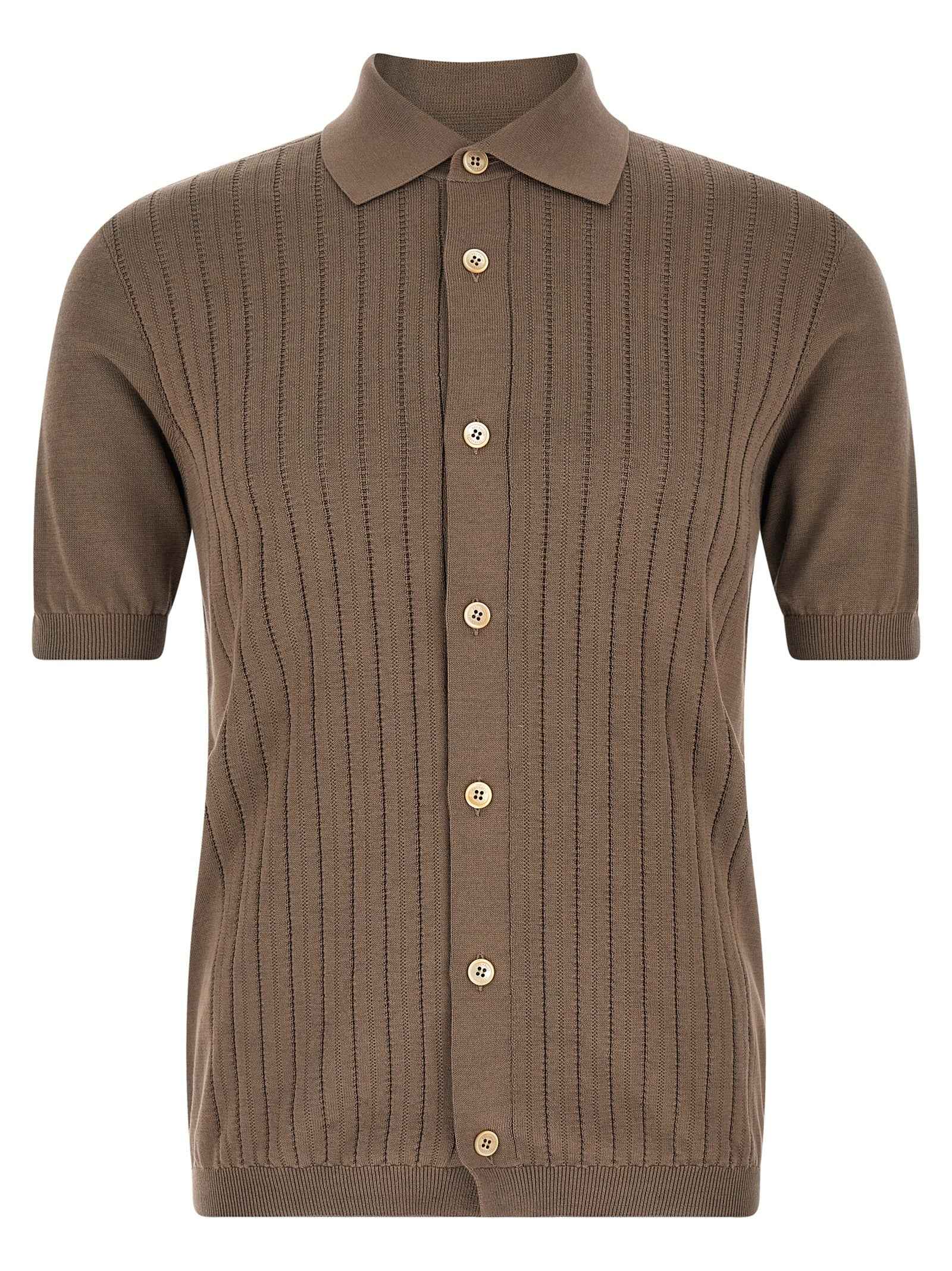 Brunello Cucinelli Brown Cotton Blouse