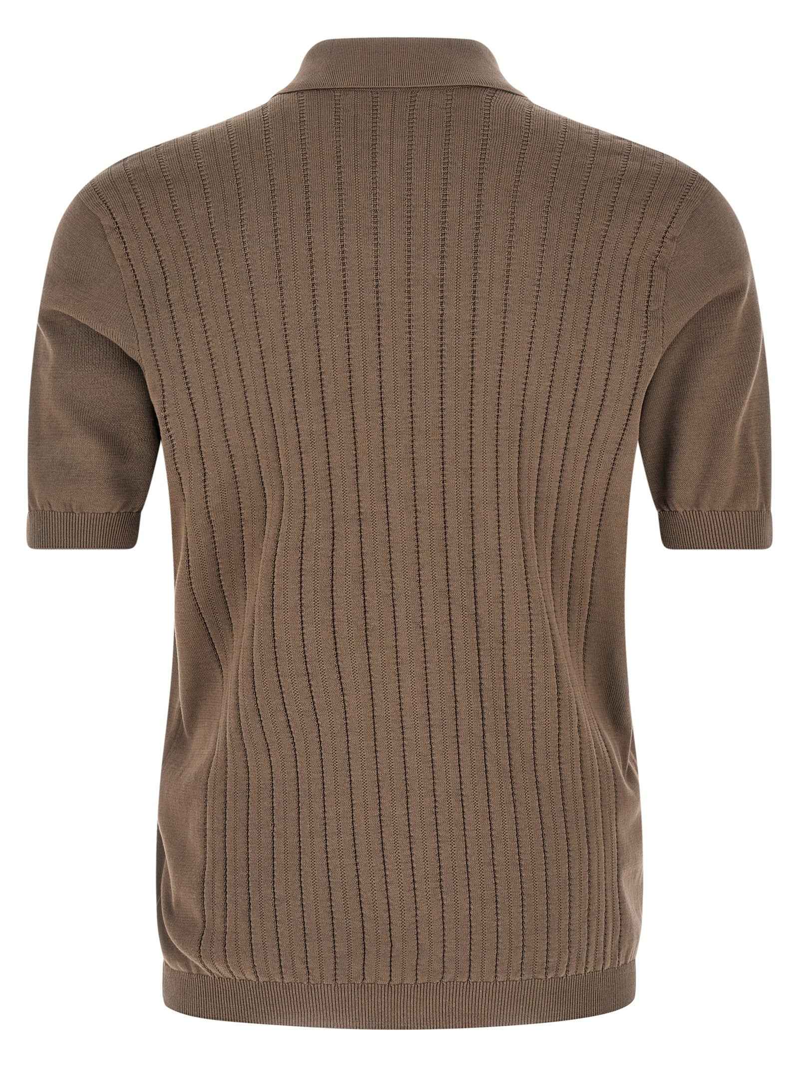 Brunello Cucinelli Brown Cotton Blouse