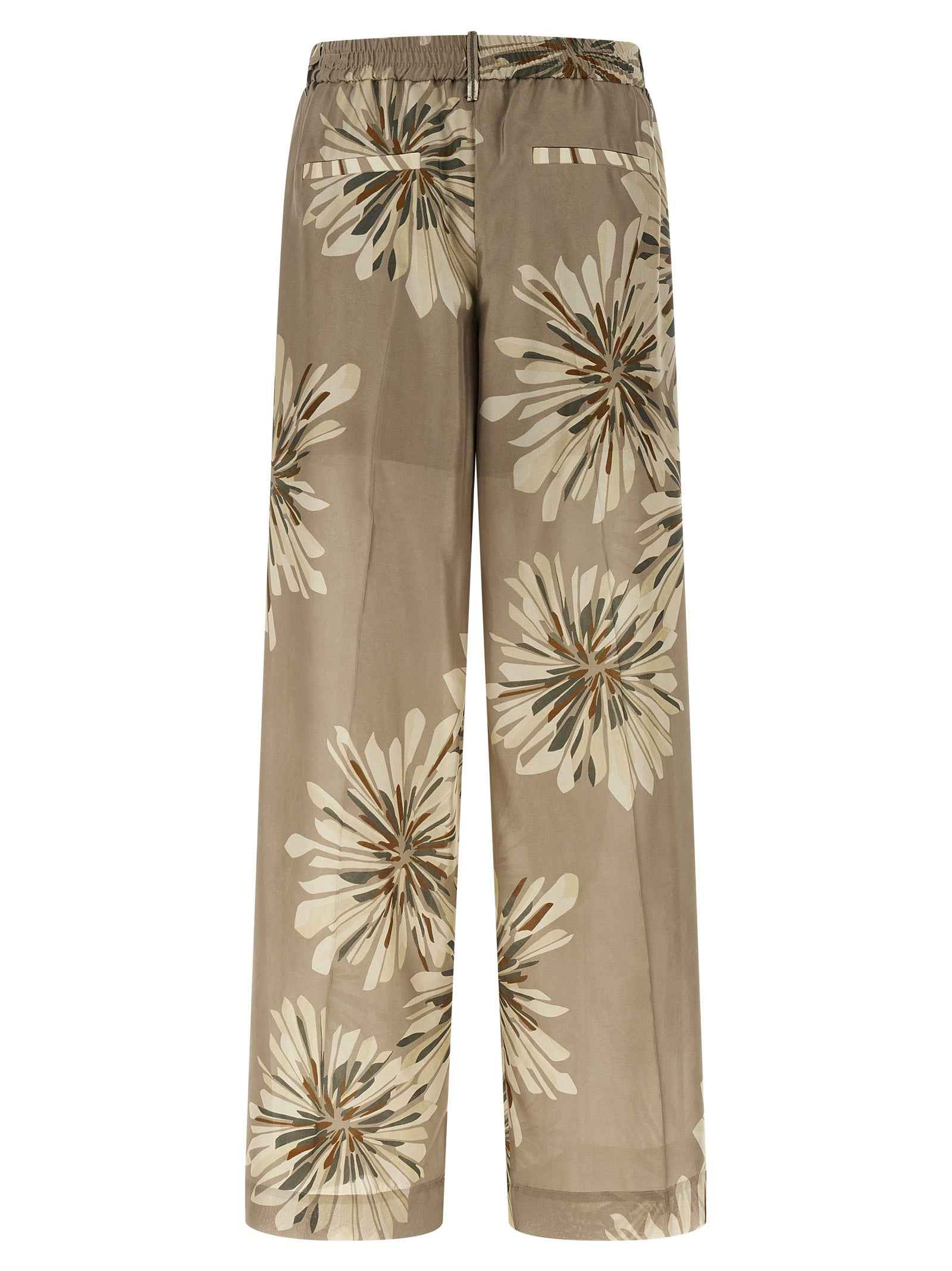 Brunello Cucinelli Bicolor Silk Casual Pants