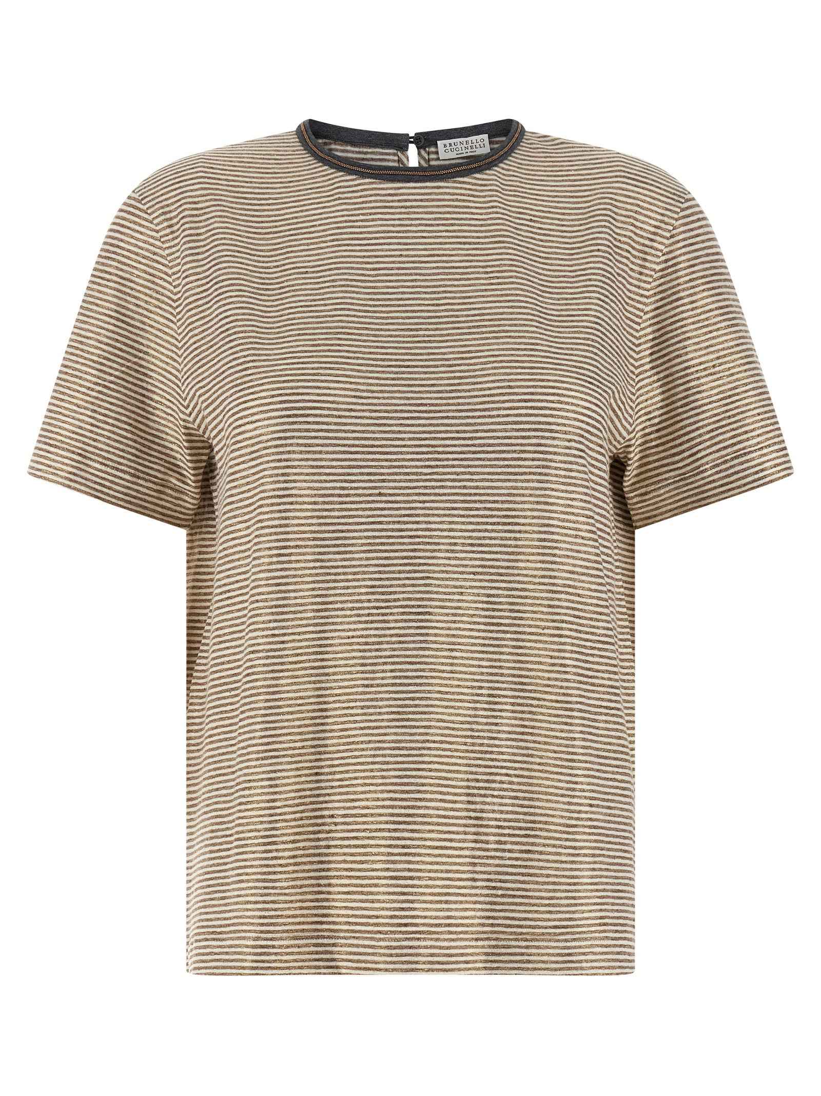 Brunello Cucinelli Multicolor Linen T-Shirt
