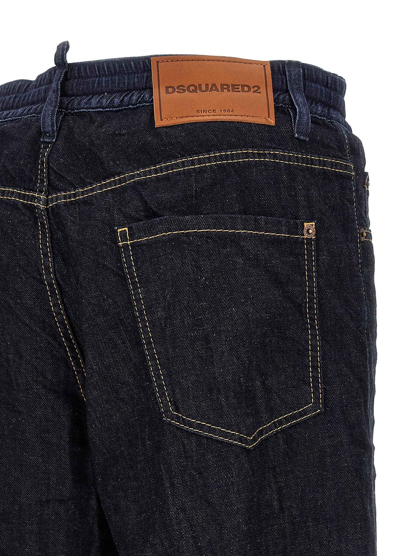 Dsquared² Blue Cotton Straight-Leg Jeans