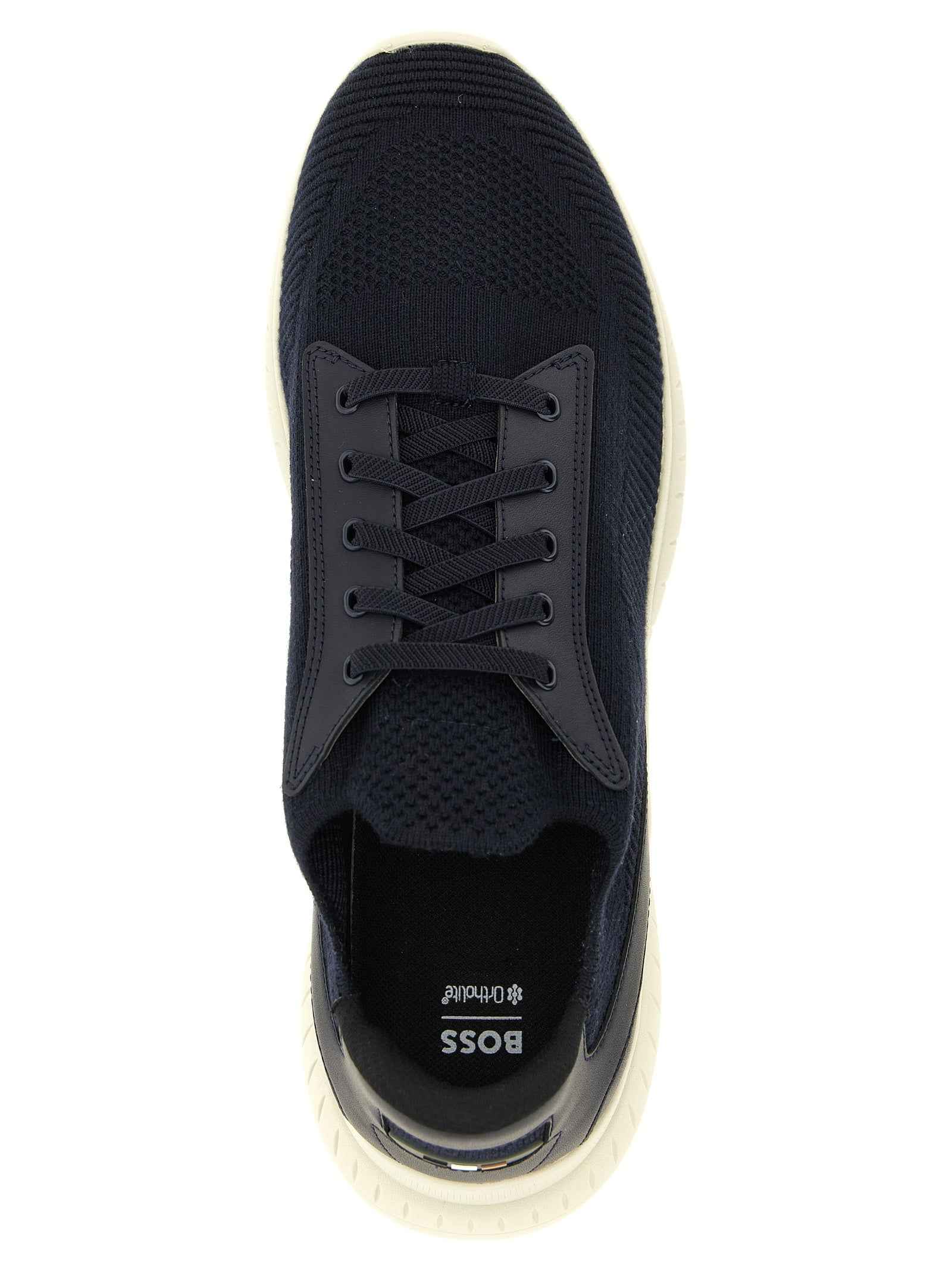 Hugo Boss Blue Cowhide Athletic Sneakers