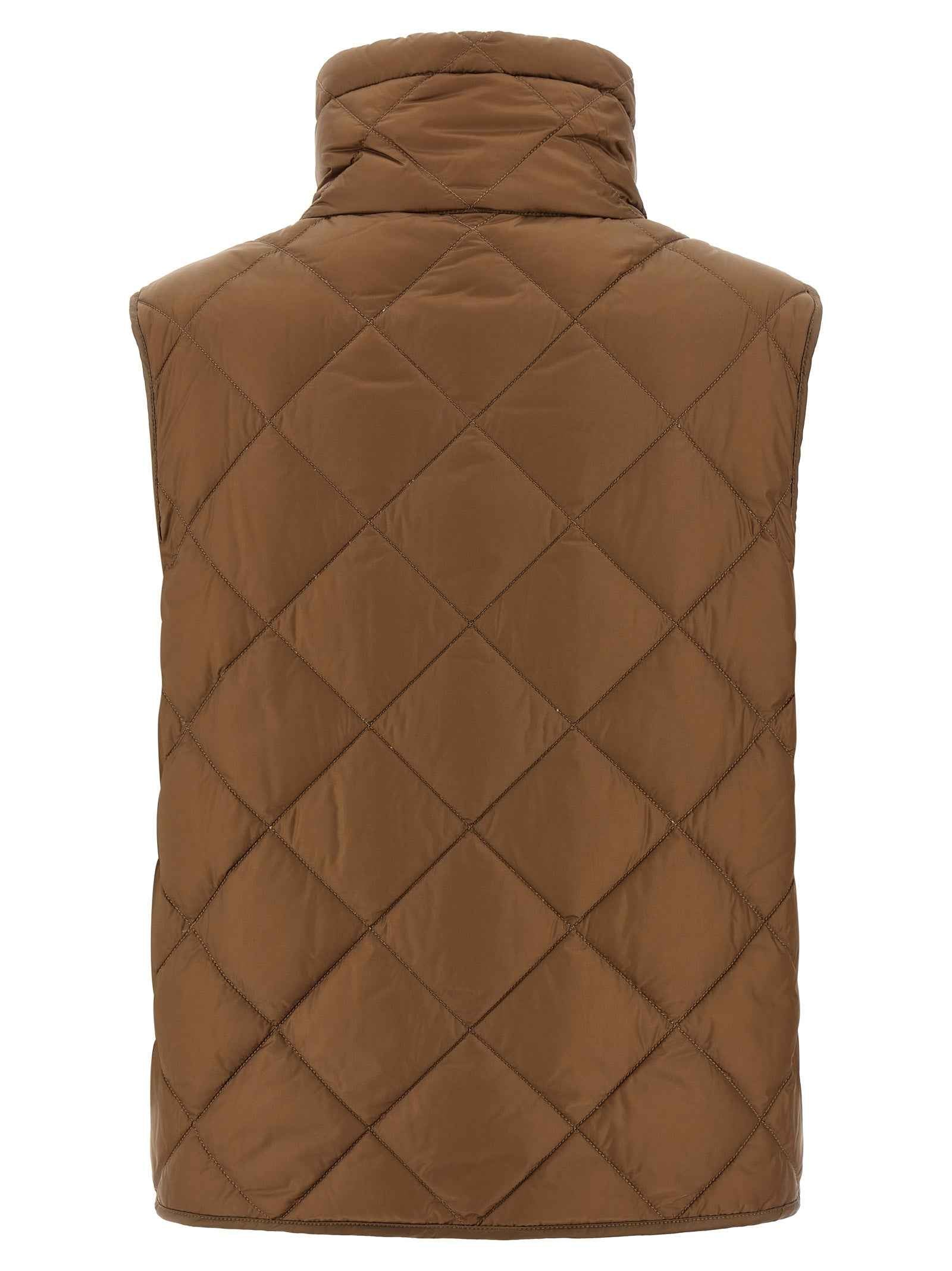 Max Mara Brown Polyamide Sleeveless Jacket