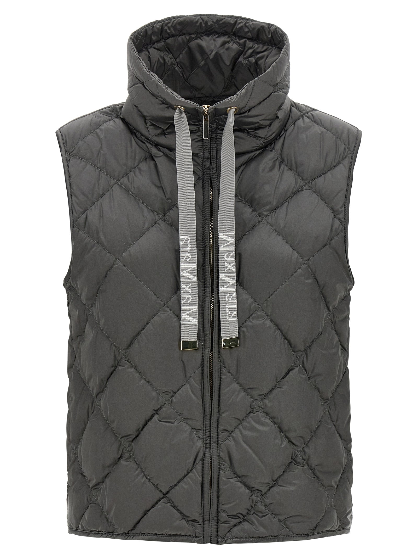 Max Mara Gray Polyamide Sleeveless Jacket