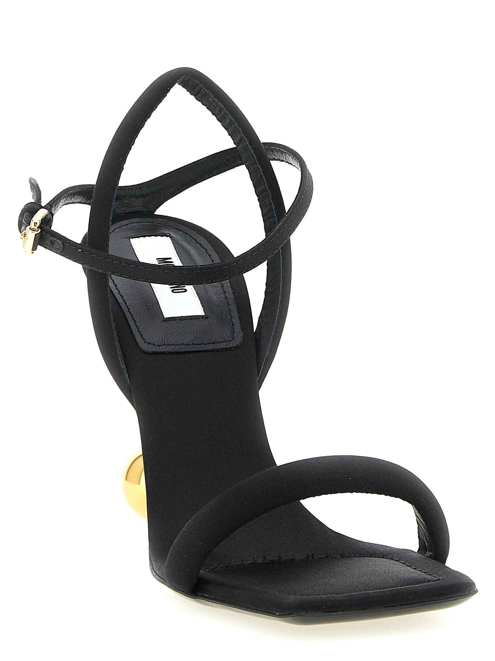 Moschino Black Viscose Stiletto Heel Sandals