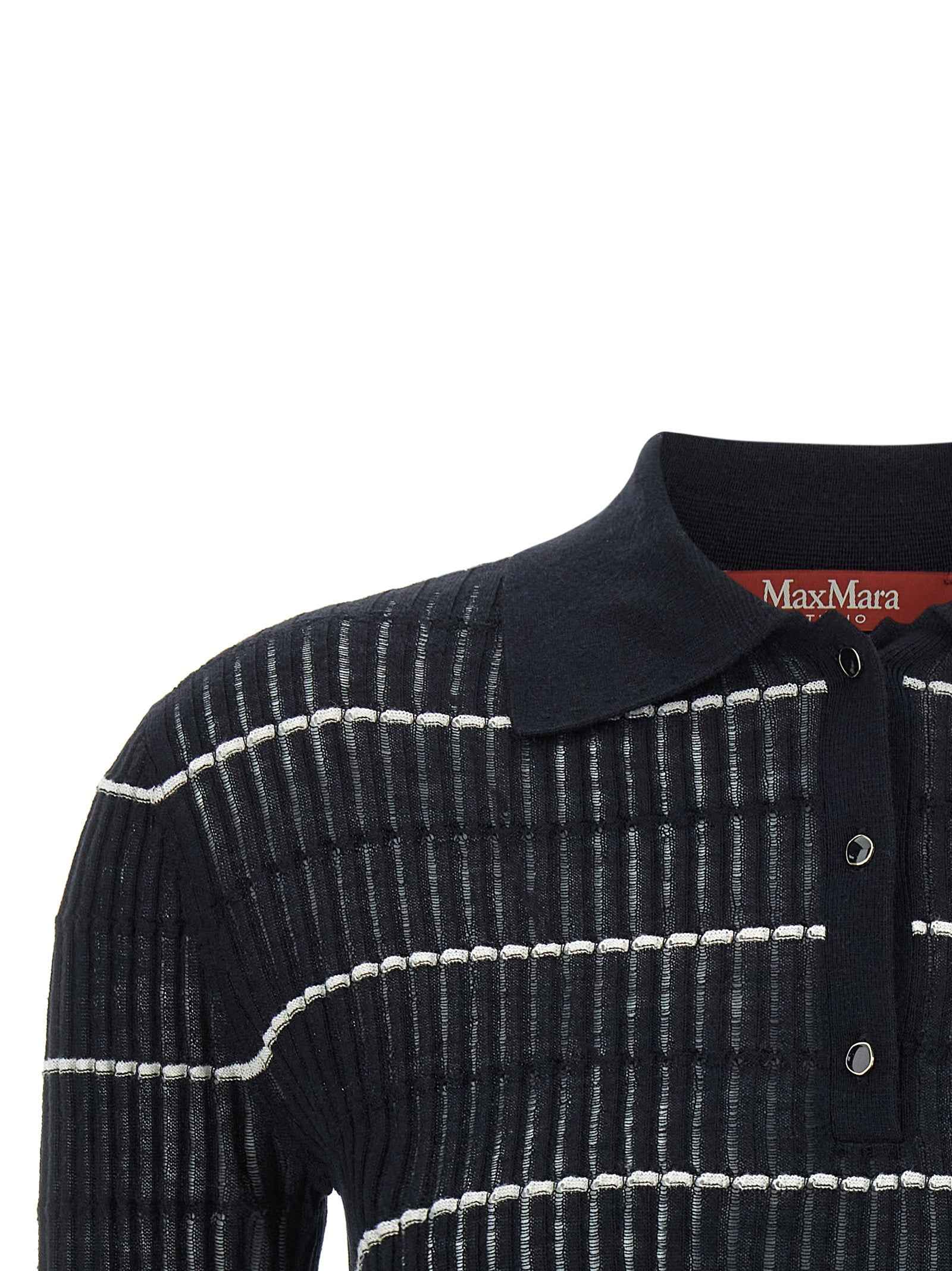 Max Mara Blue Silk Polo Shirt