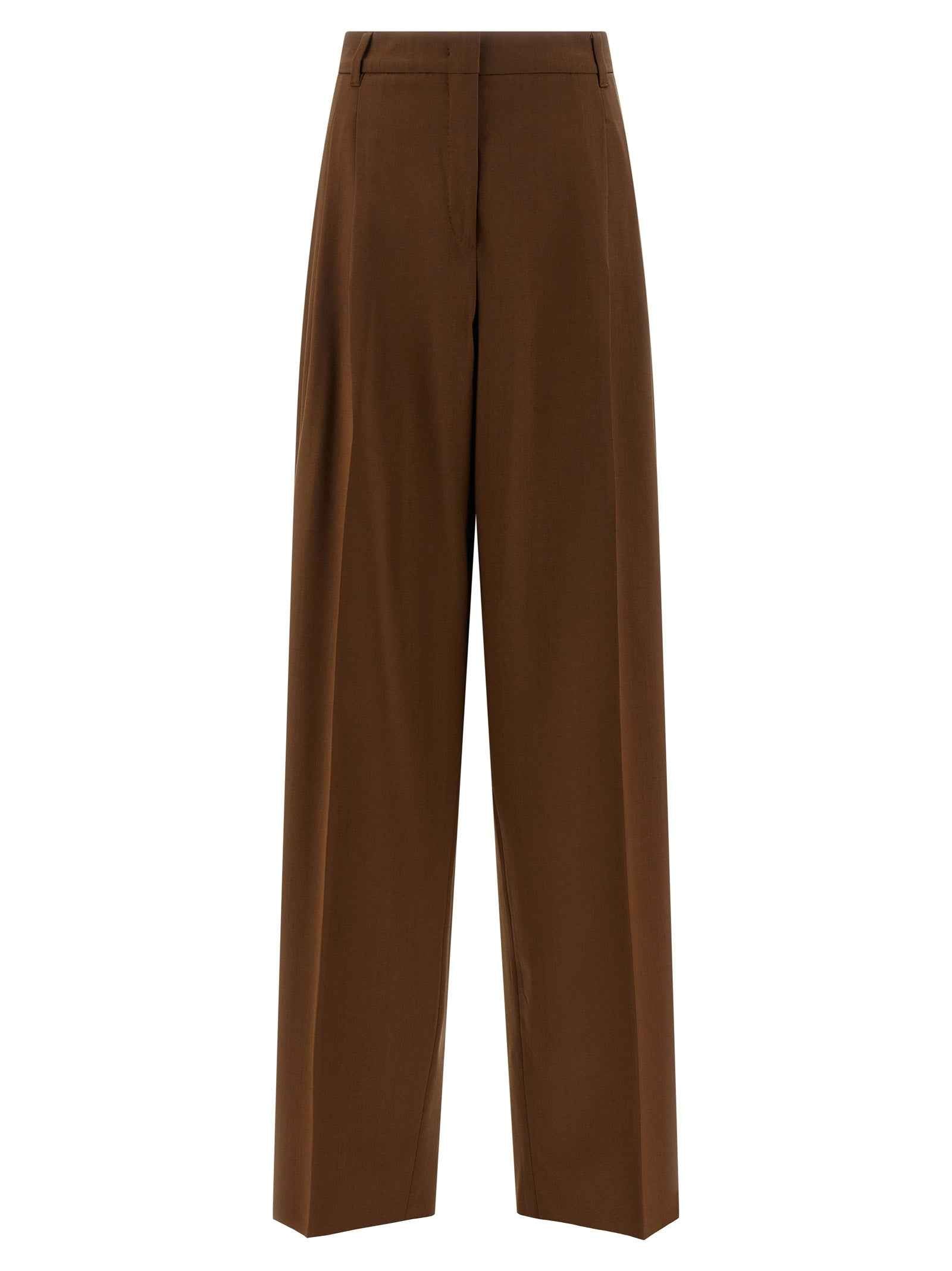 Max Mara Brown Virgin Wool Casual Pants