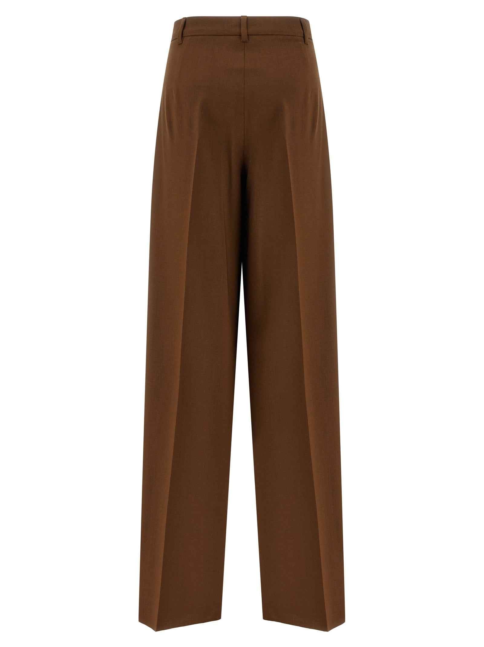 Max Mara Brown Virgin Wool Casual Pants