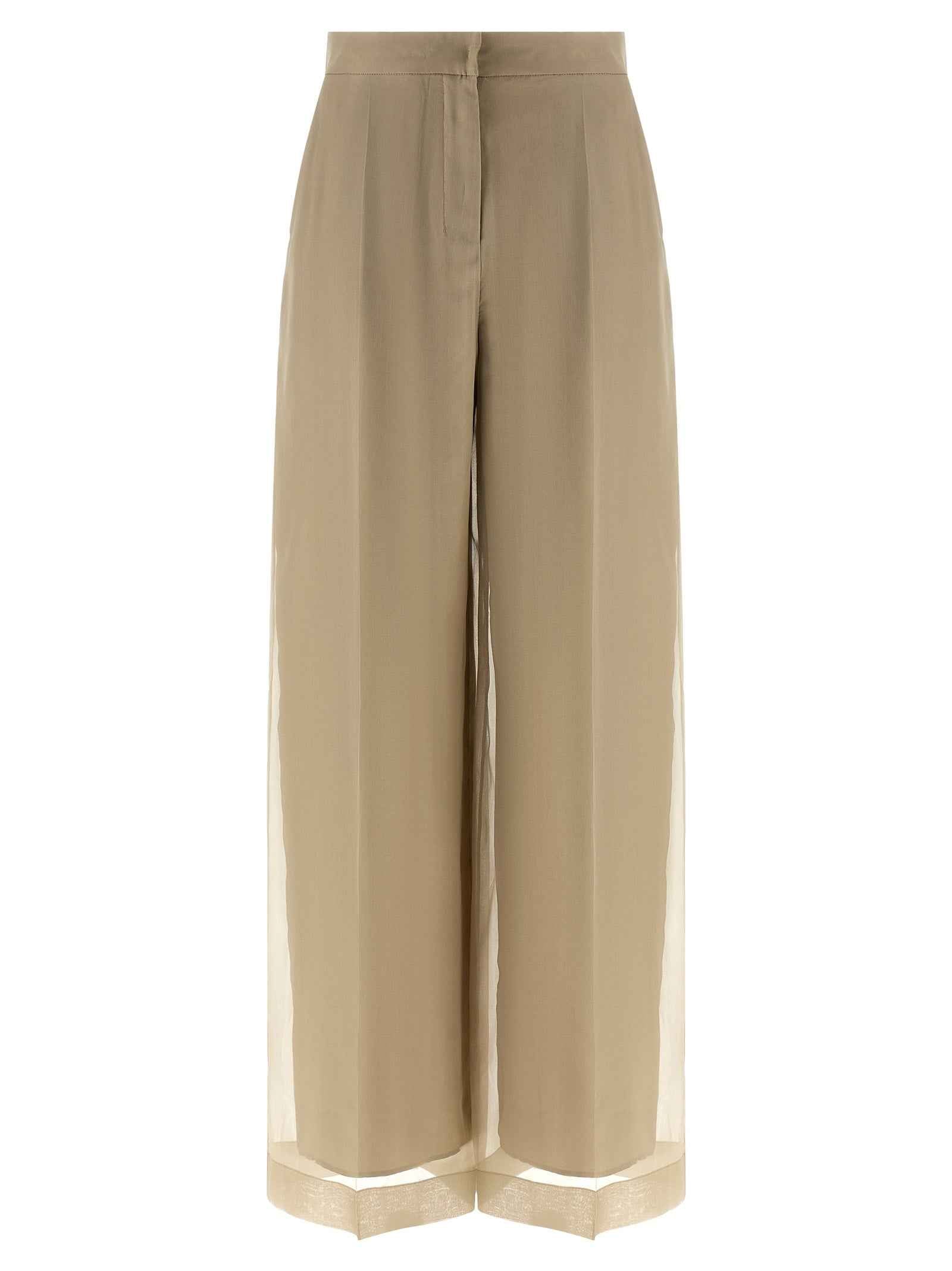 Max Mara Beige Silk Casual Pants