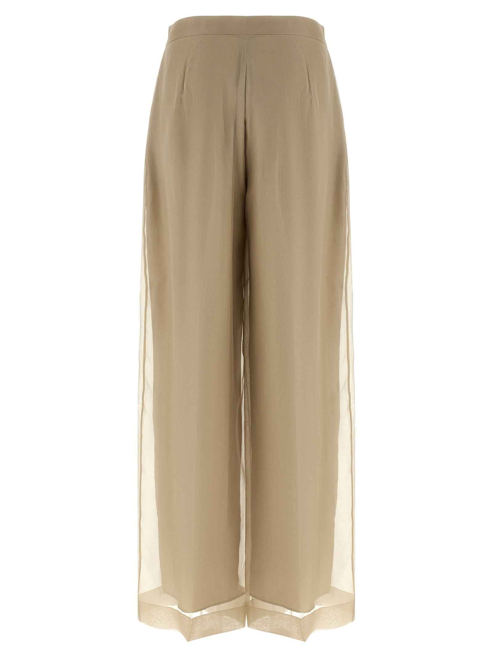 Max Mara Beige Silk Casual Pants