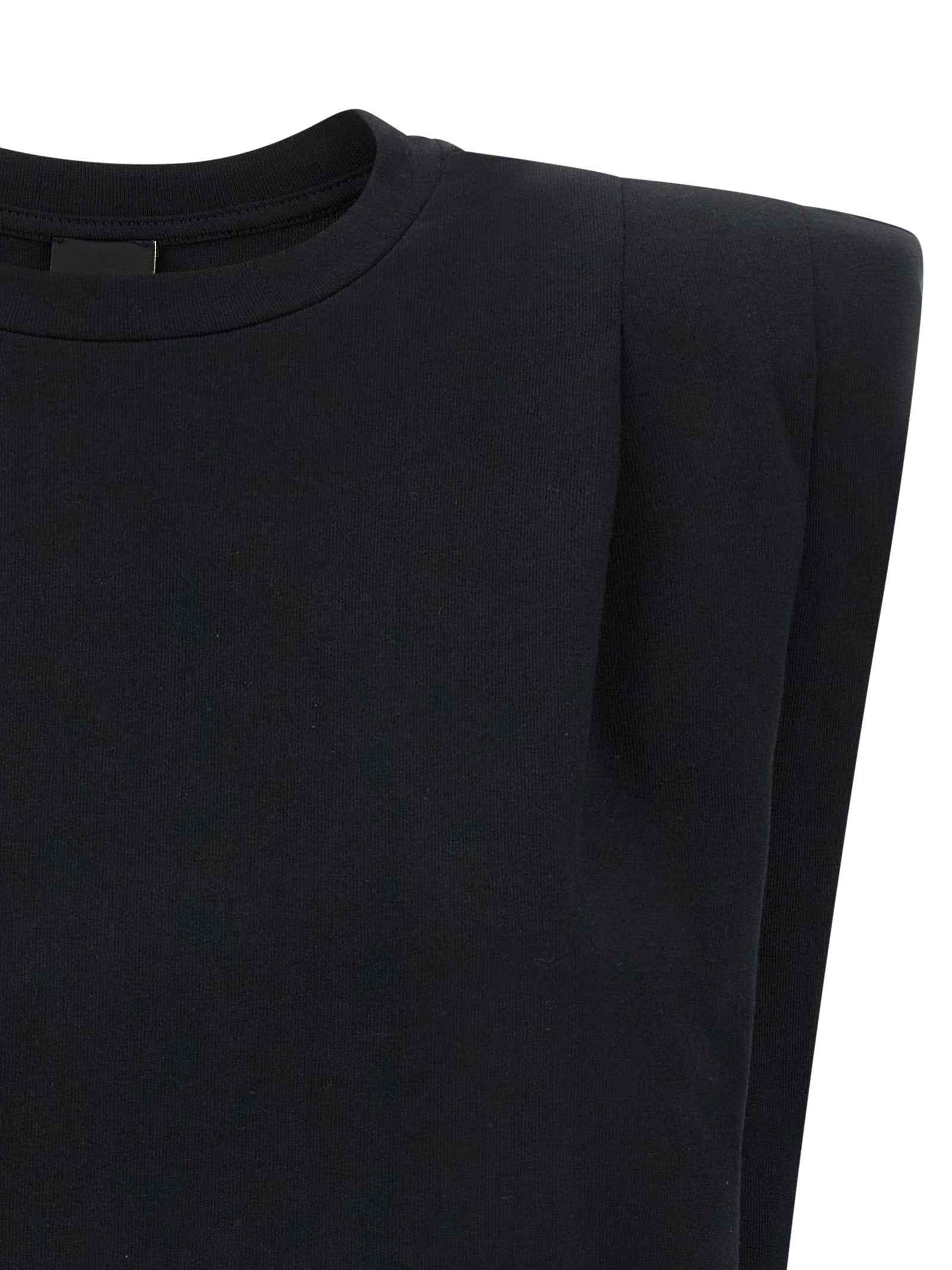 PINKO Black Cotton Sleeveles T-Shirt