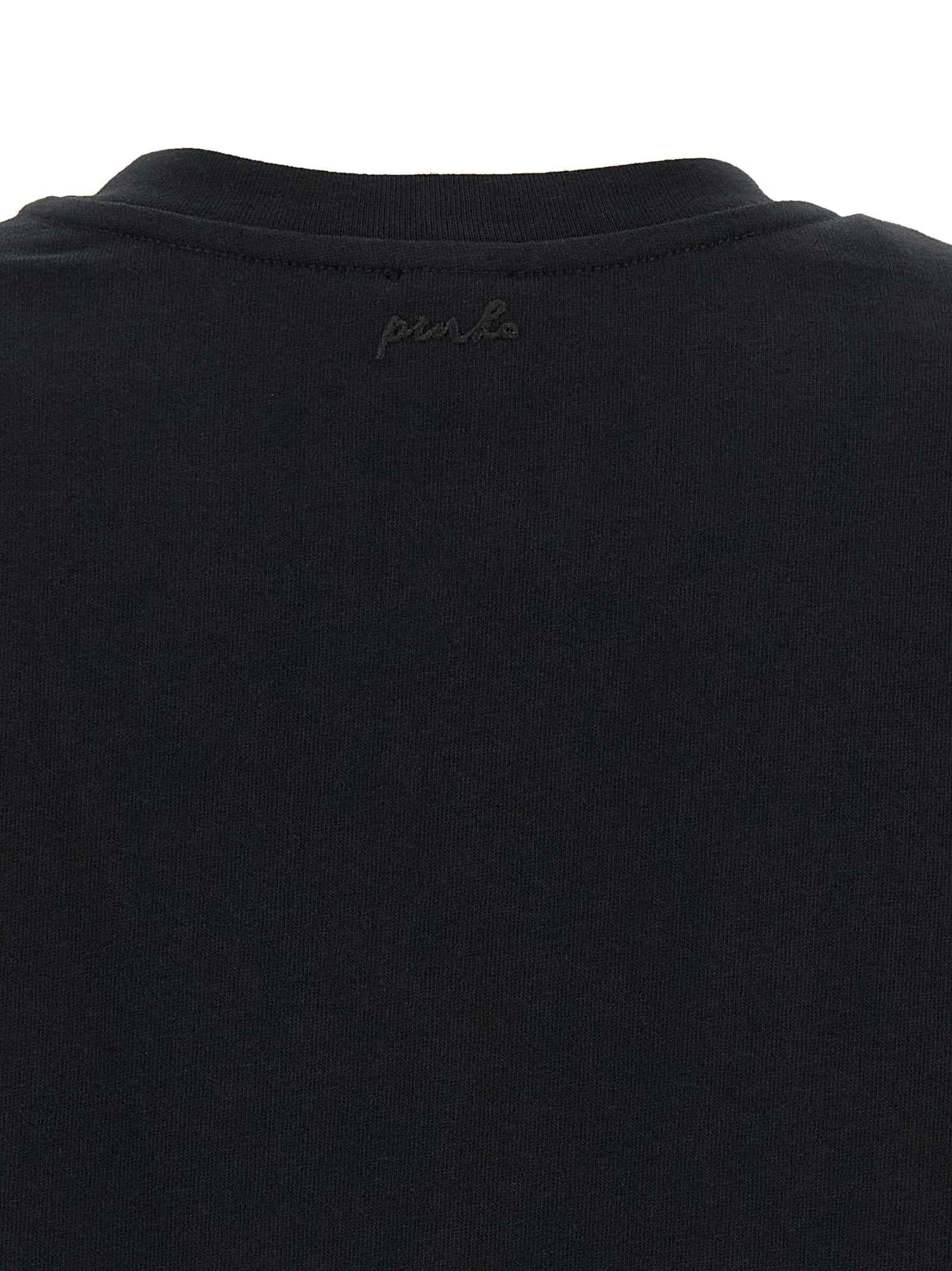 PINKO Black Cotton Sleeveles T-Shirt