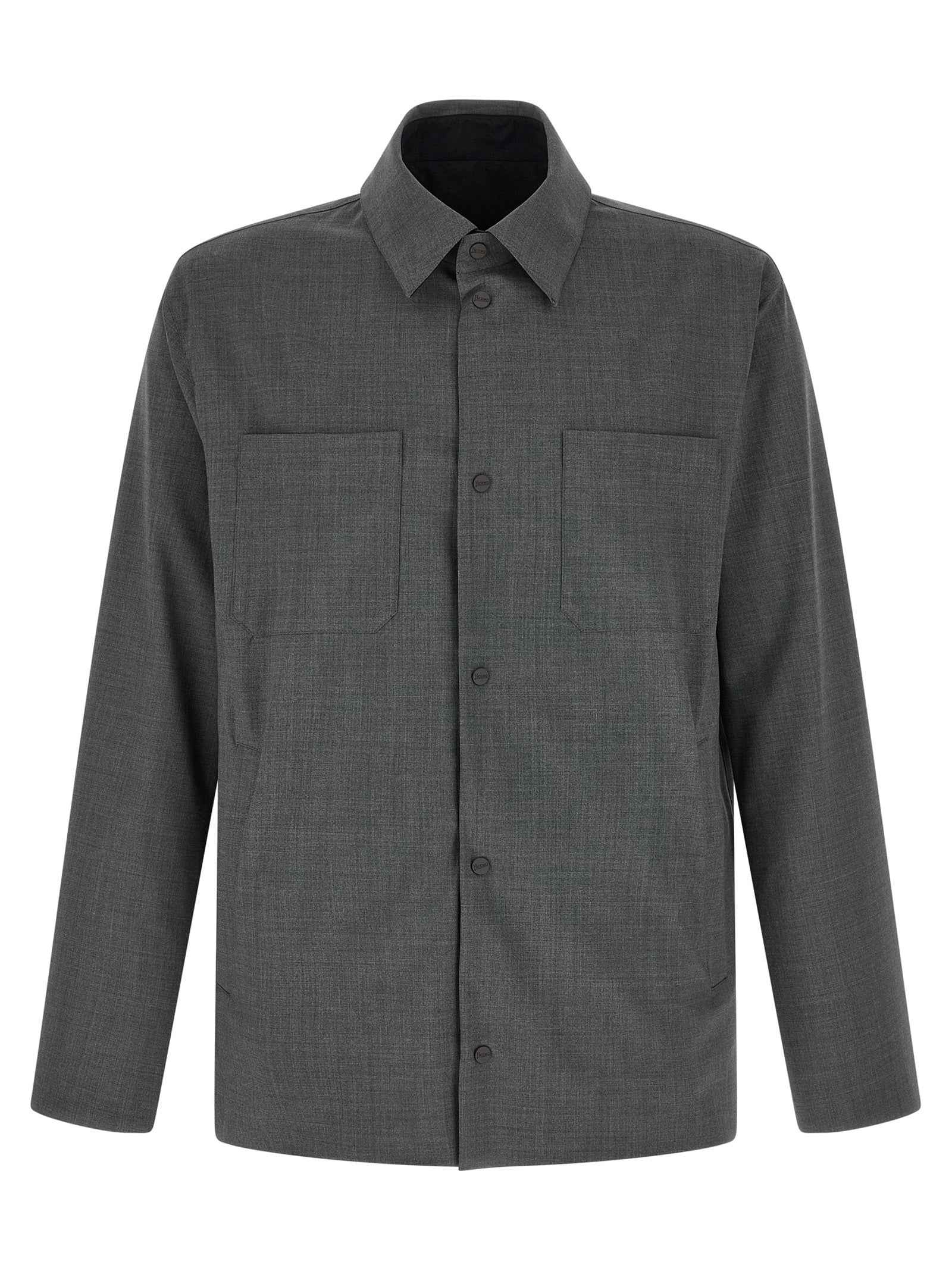Herno Gray Polyester Full-Length Jacket