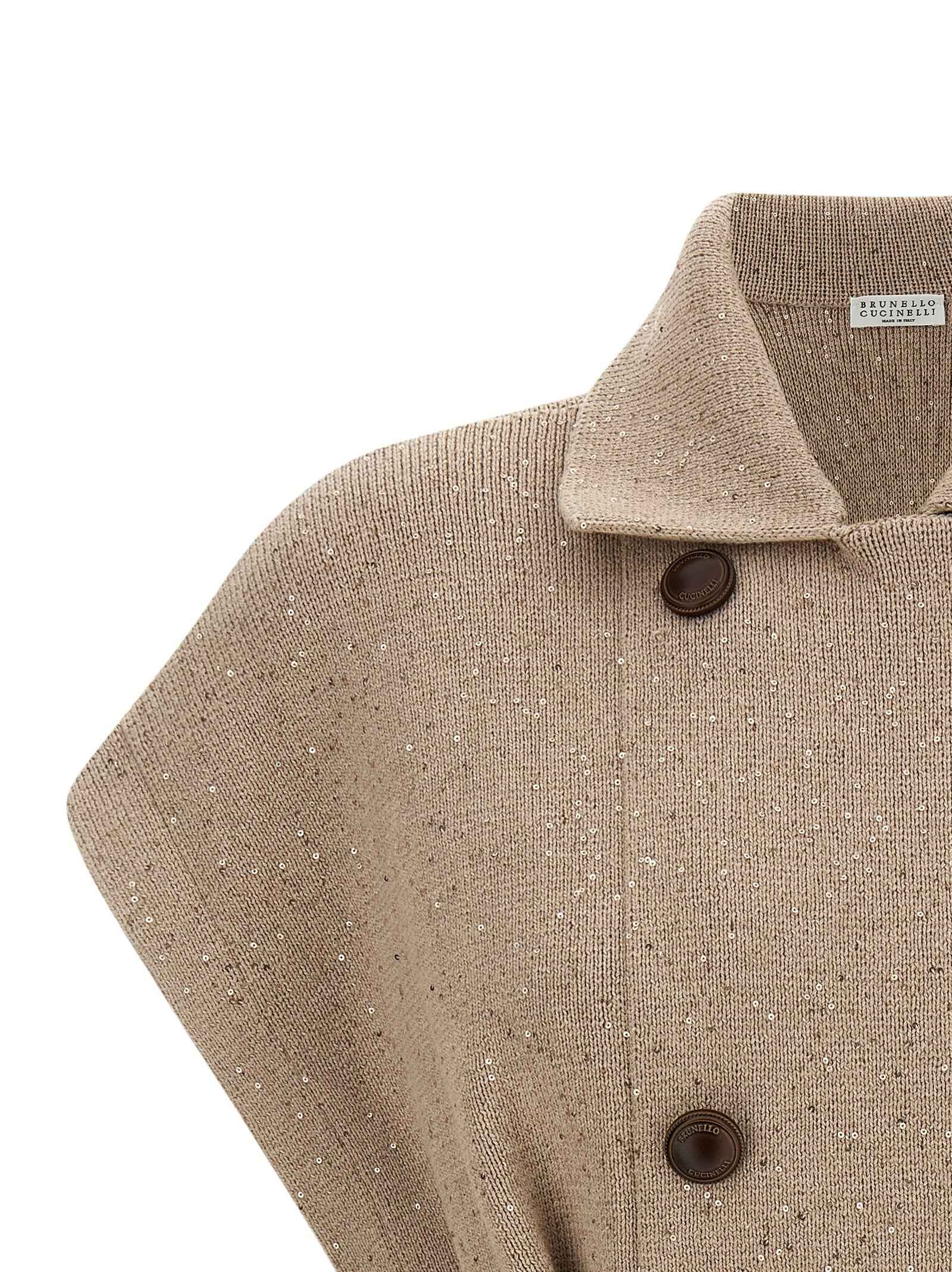 Brunello Cucinelli Beige Cotton Cardigan