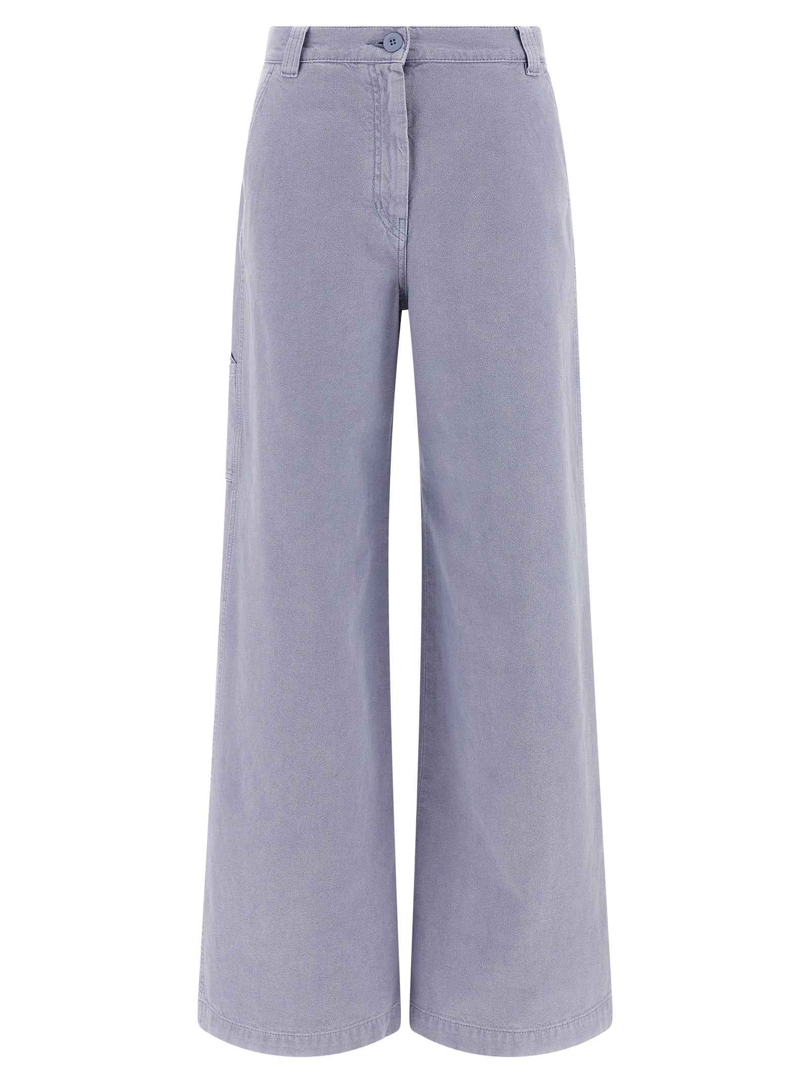 Max Mara Purple Cotton Casual Pants
