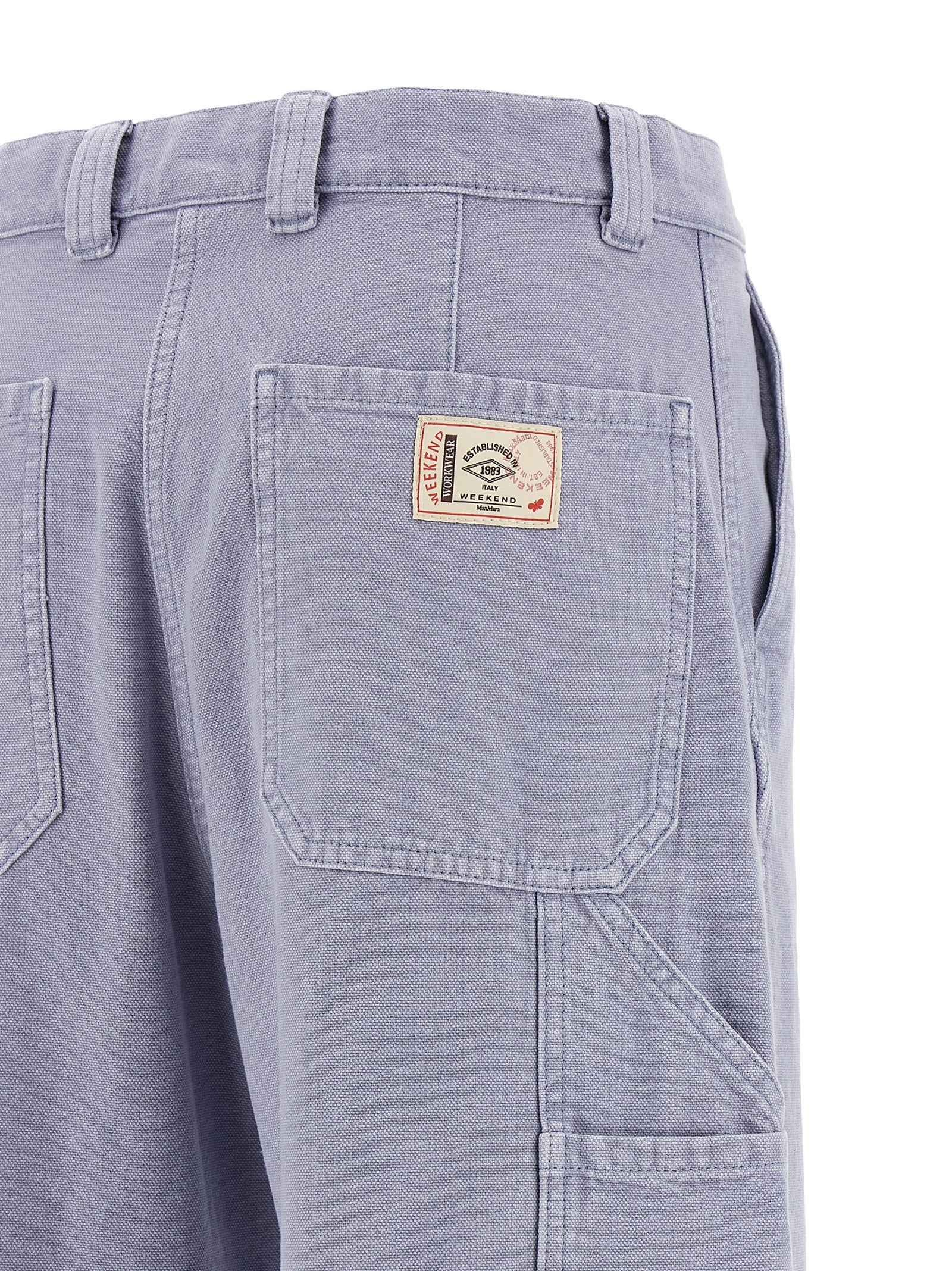 Max Mara Purple Cotton Casual Pants