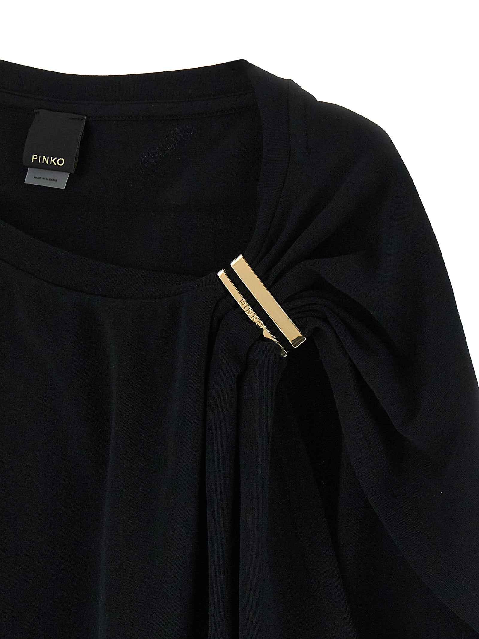 PINKO Black Cotton Tank Tops