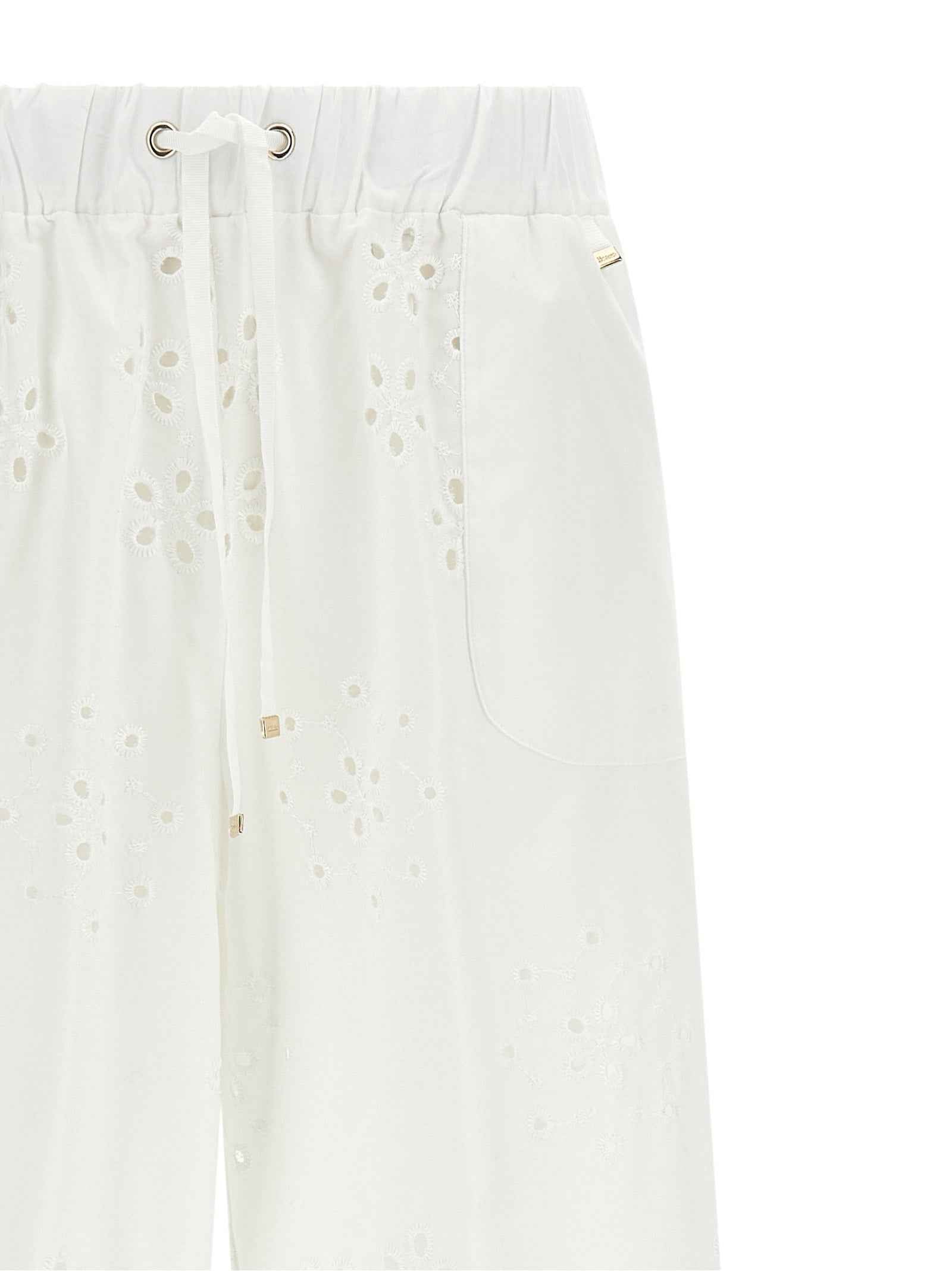 Herno White Cotton Casual Pants
