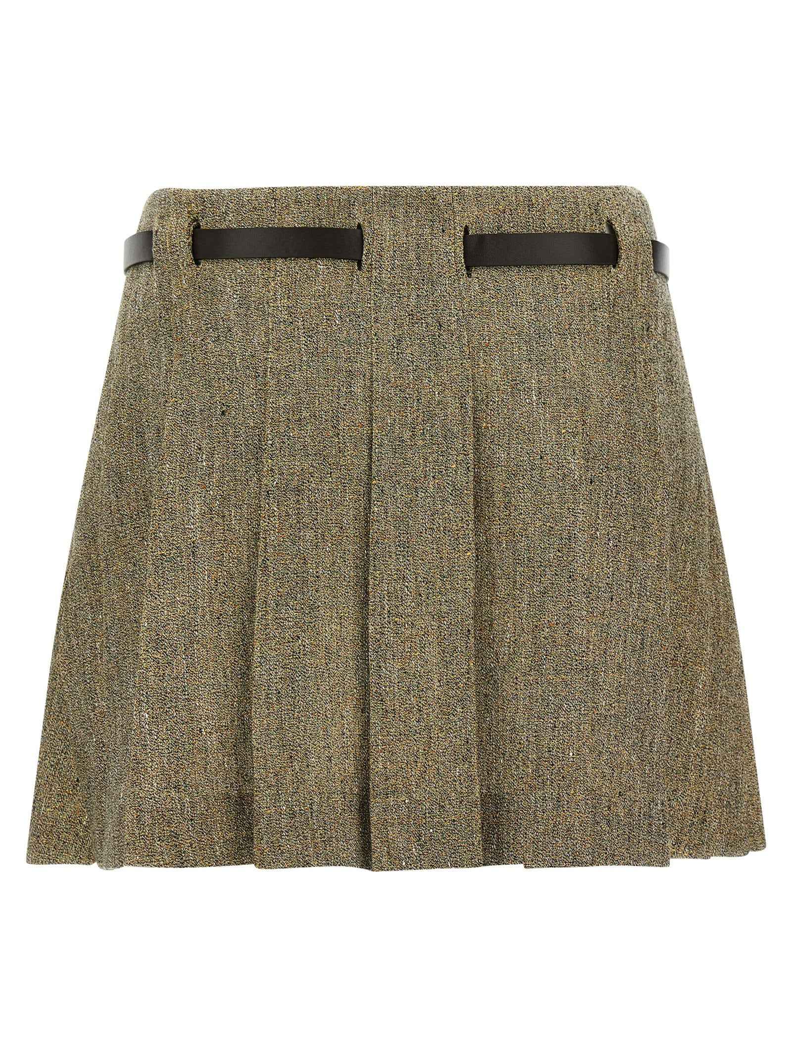 Ferragamo Multicolor Linen Long Skirt