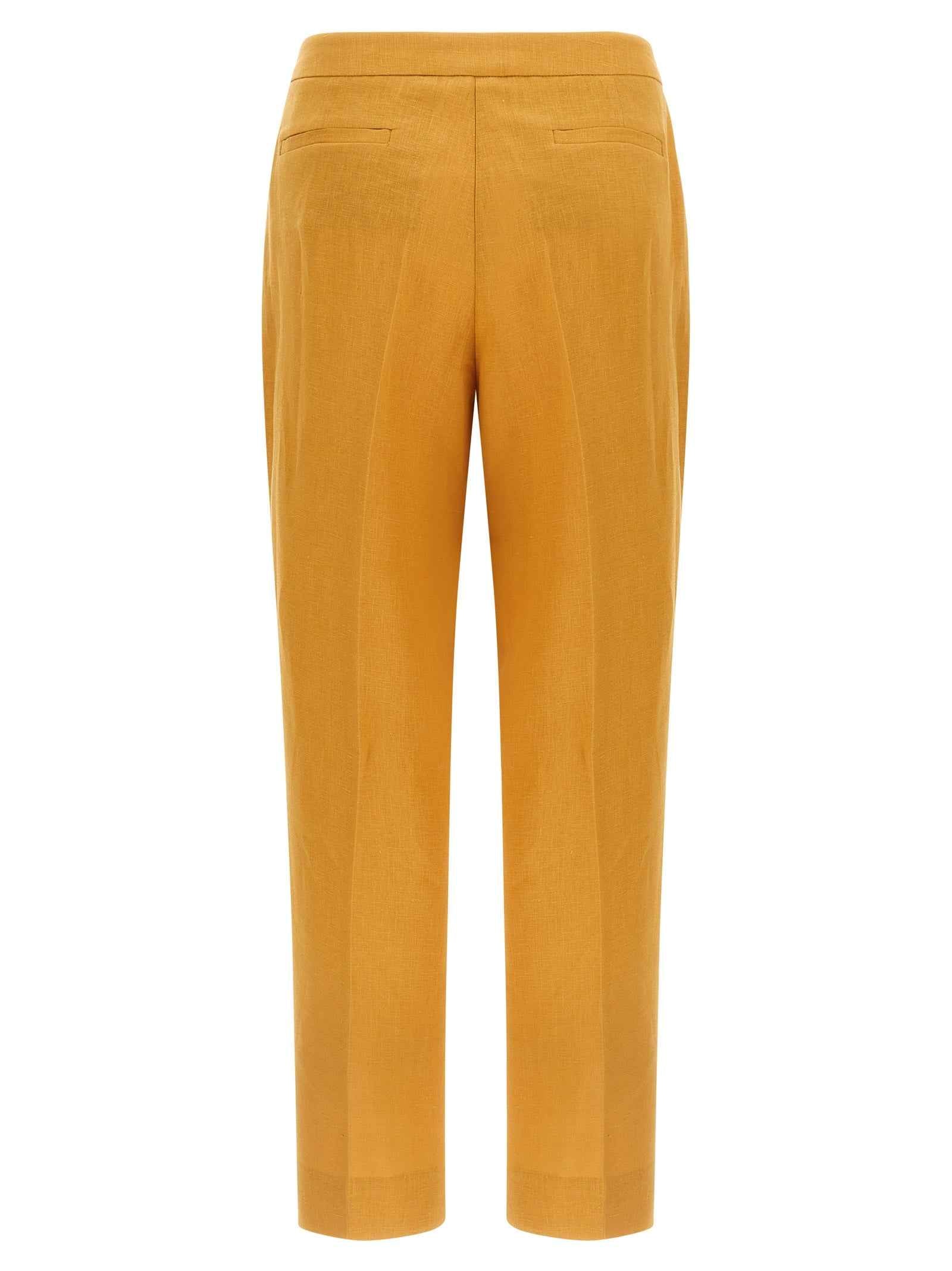 Herno Orange Linen Casual Pants