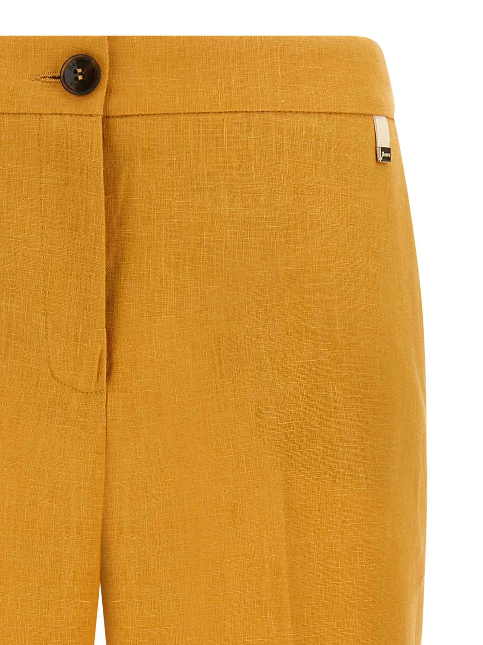 Herno Orange Linen Casual Pants