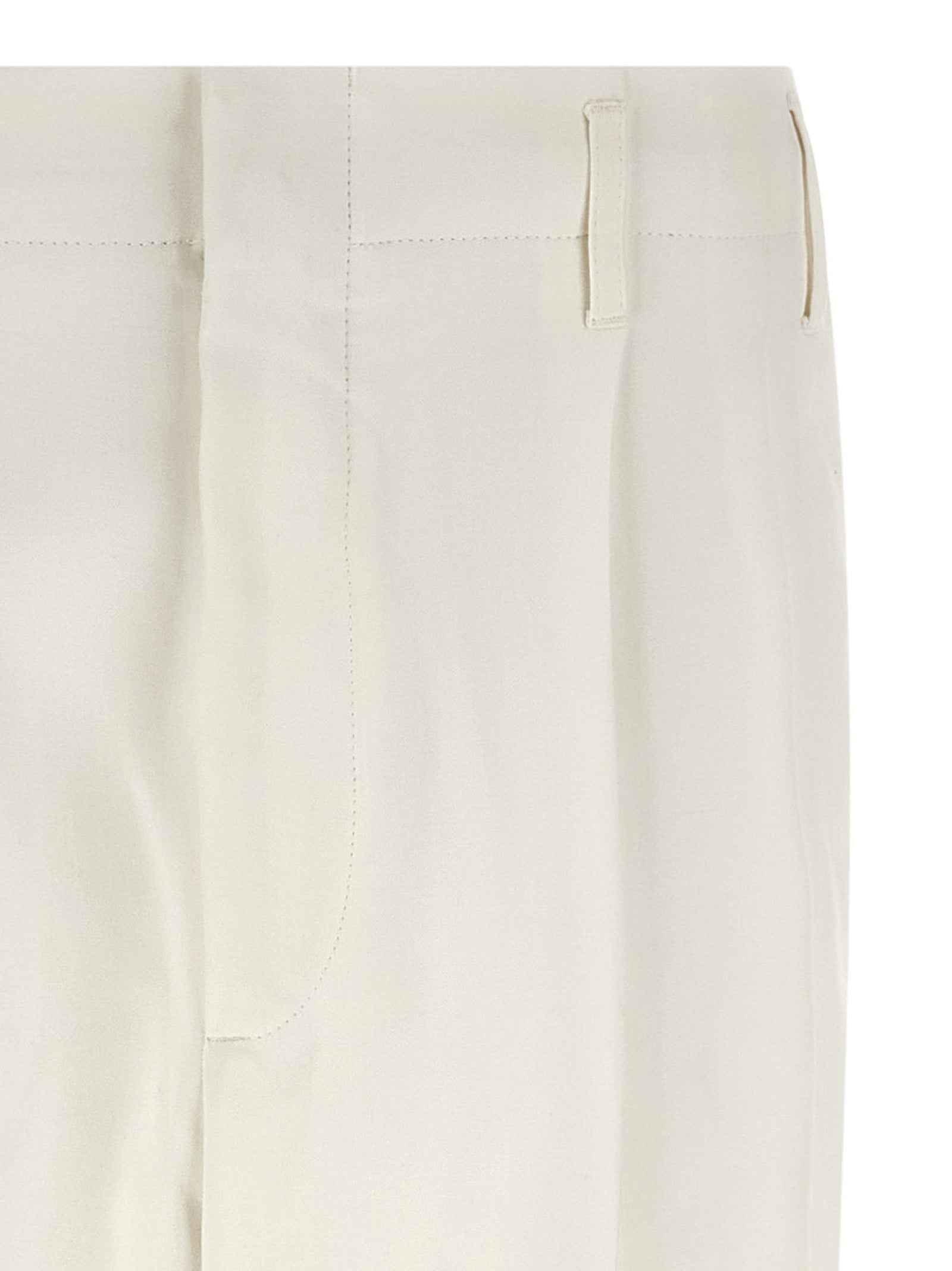 Brunello Cucinelli White Cotton Casual Pants